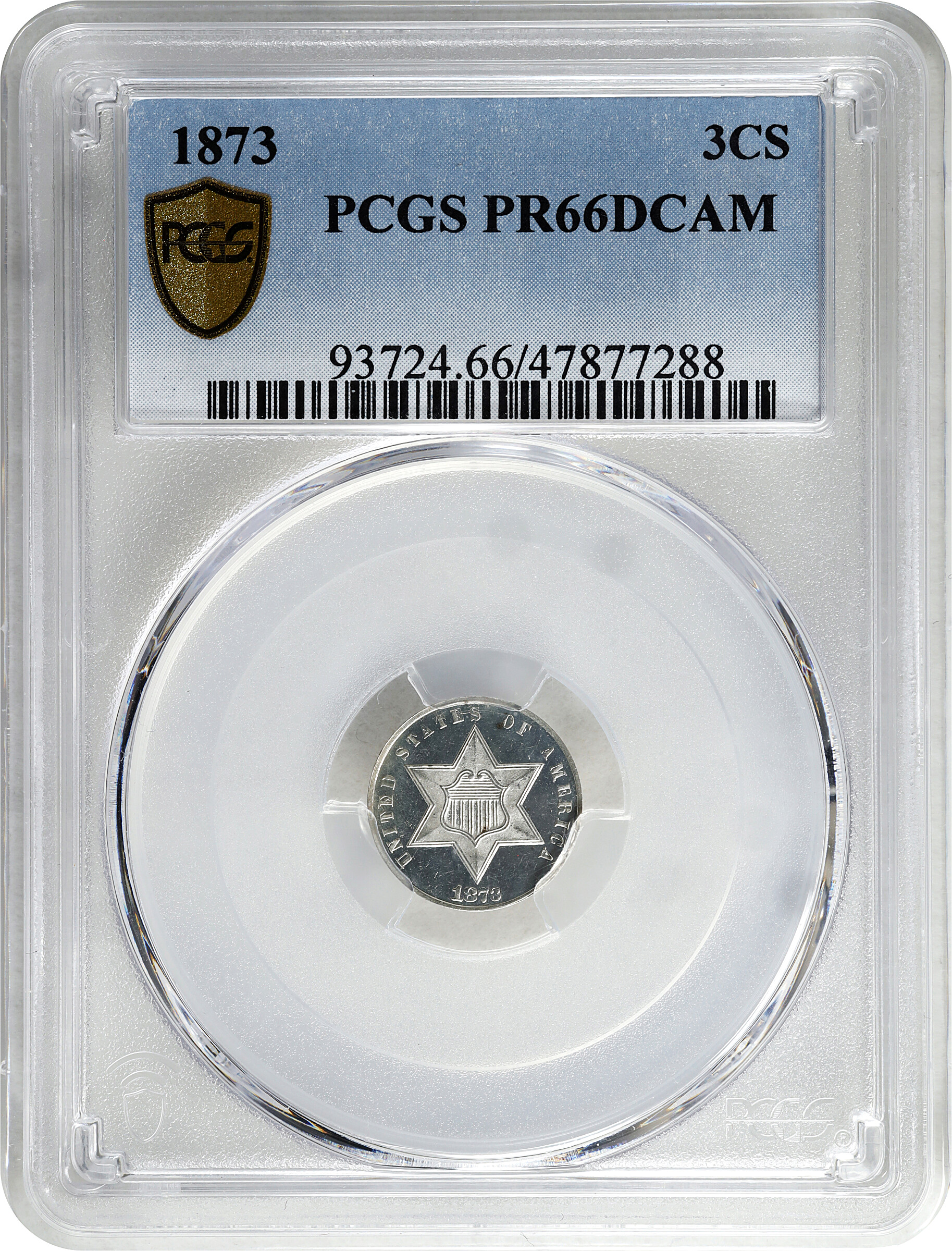 3-Cent Silver 3cS Type 3, 1859-1873 PR DCAM [Type] PR66 DCAM thumbnail 4