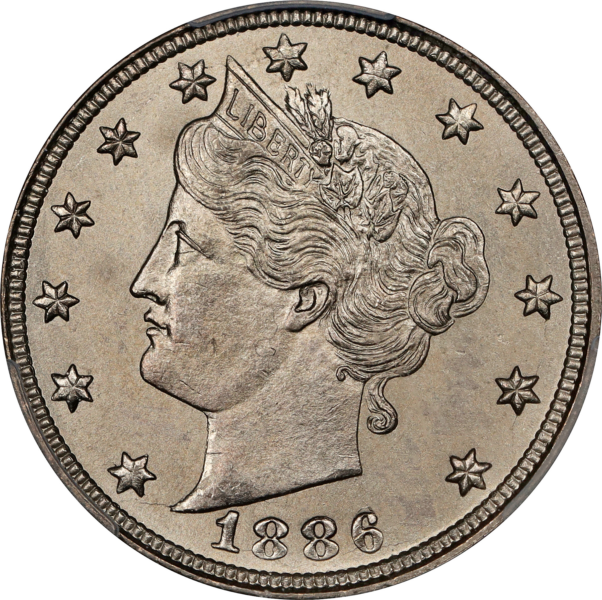 1886 Liberty Head Nickel. FS-301. Repunched Date. MS-64 (PCGS). CAC.
