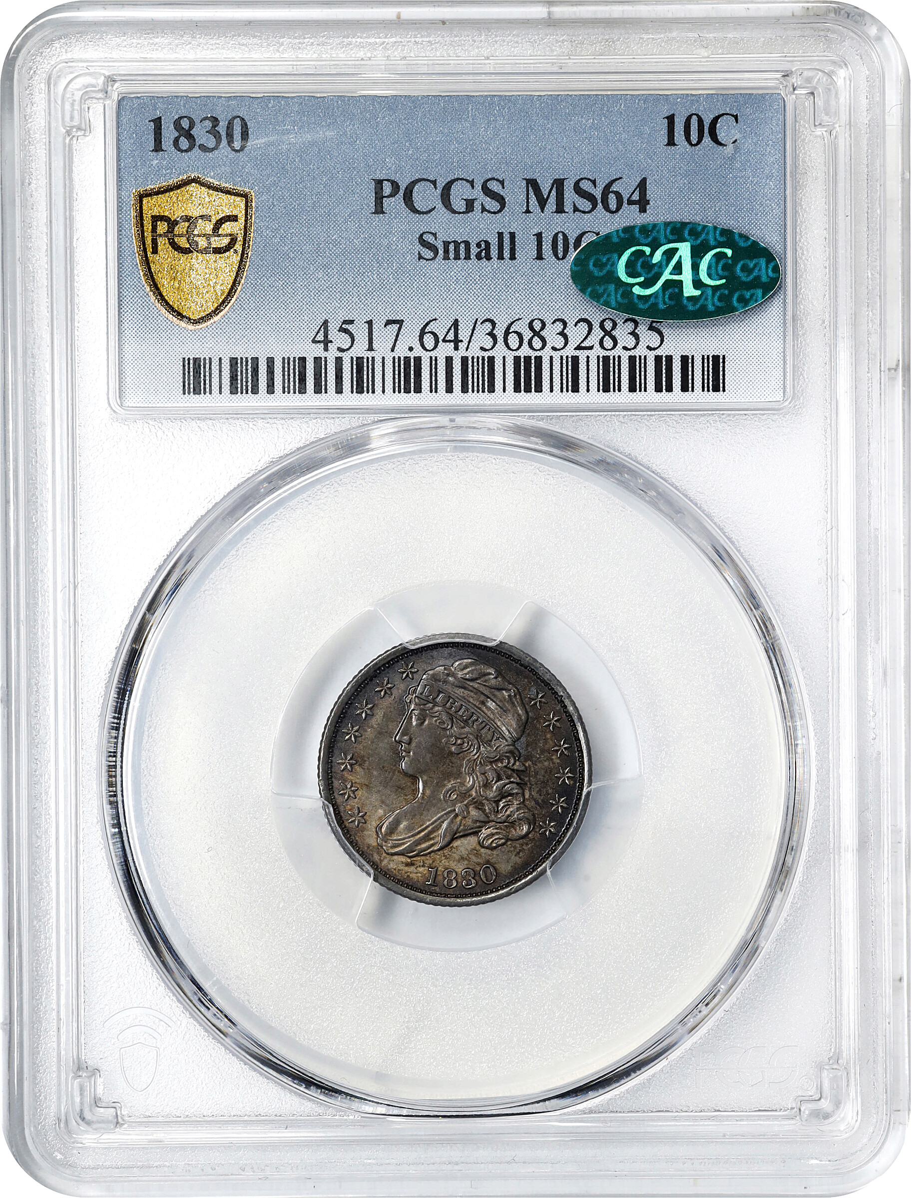 1830 10c Small 10C MS64 thumbnail 3