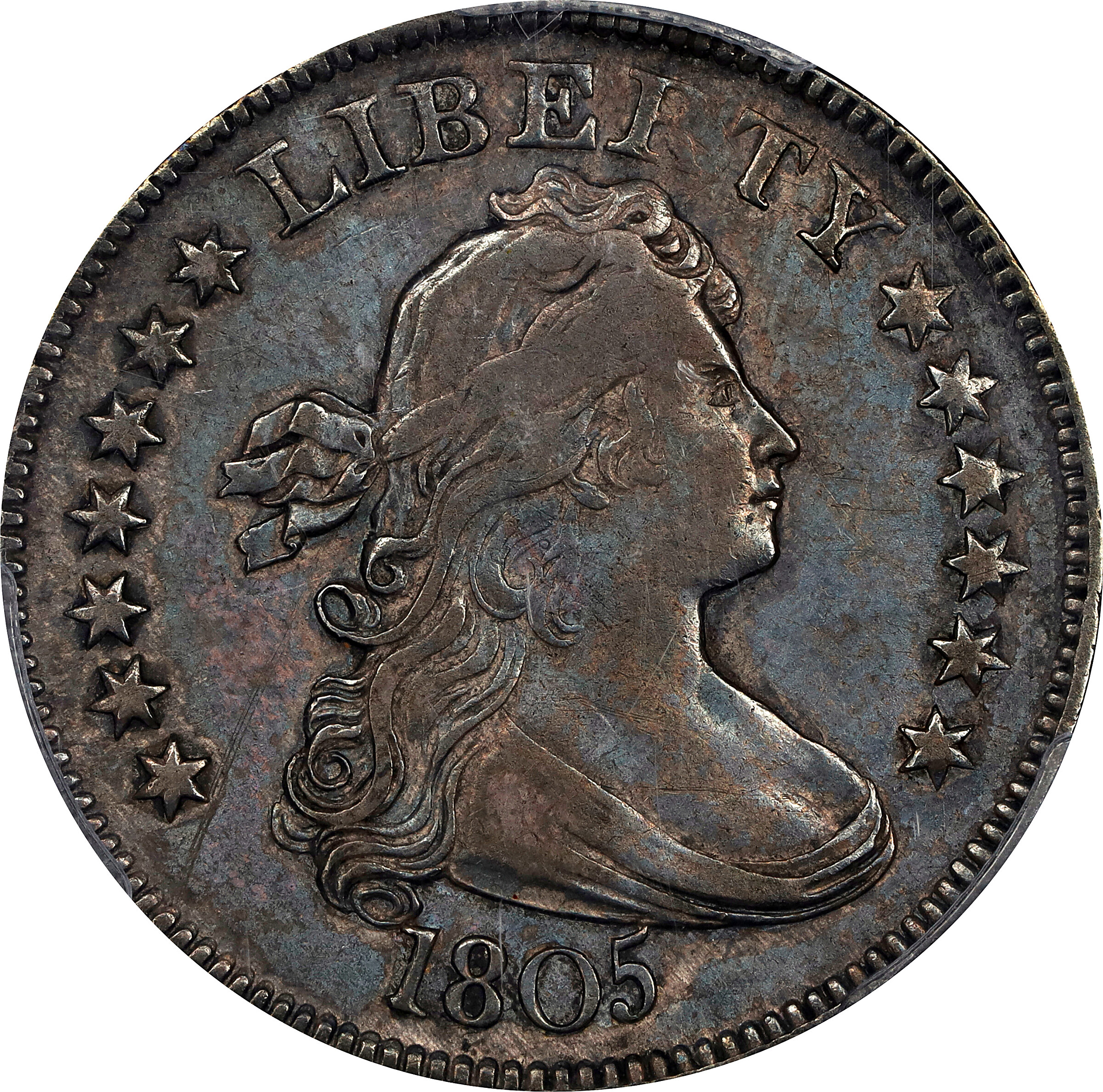 1805 Draped Bust Quarter. B-2. Rarity-2. AU-50 (PCGS).