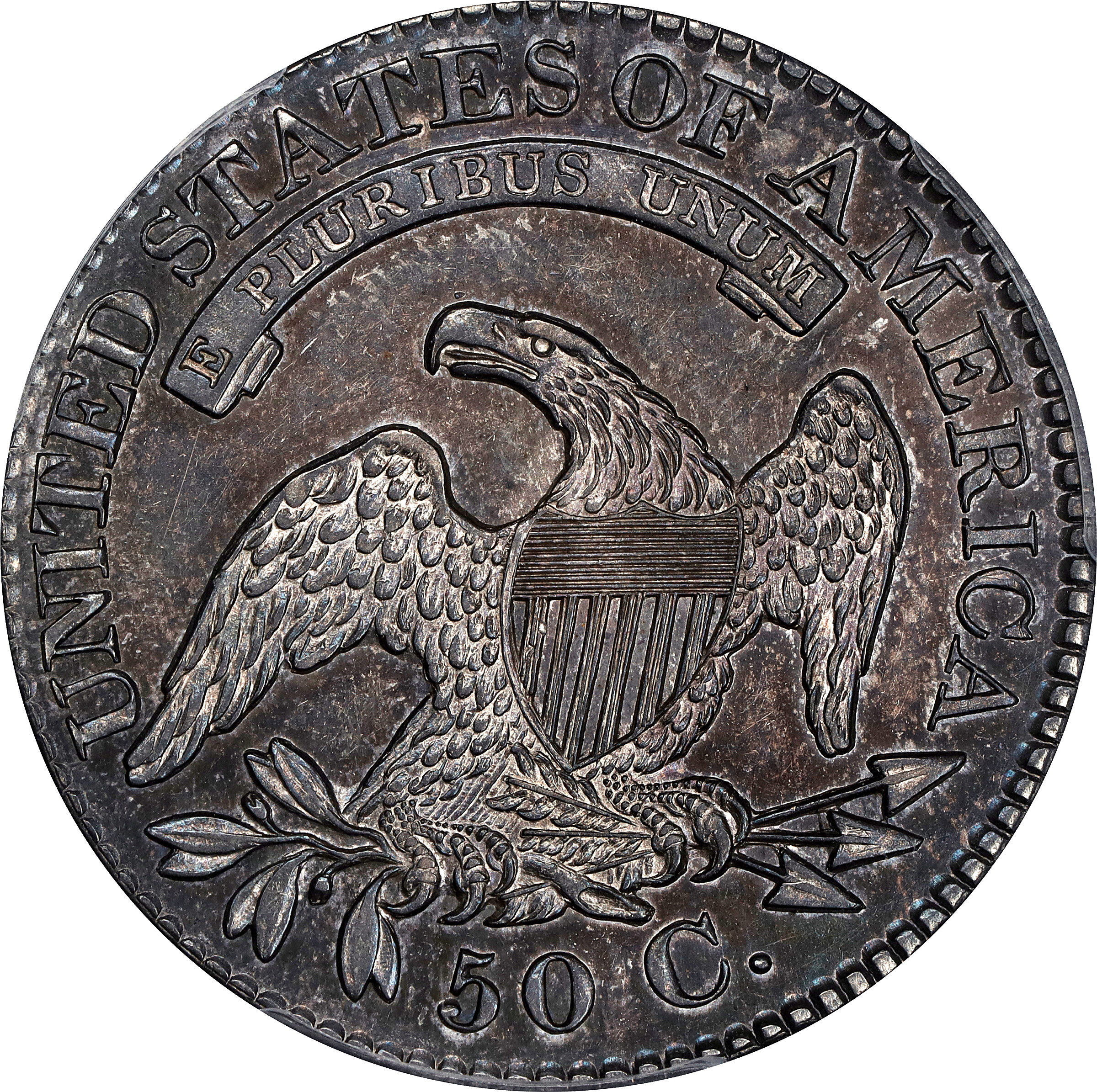 1827 50c Square Base 2, O-143 MS61 thumbnail 2