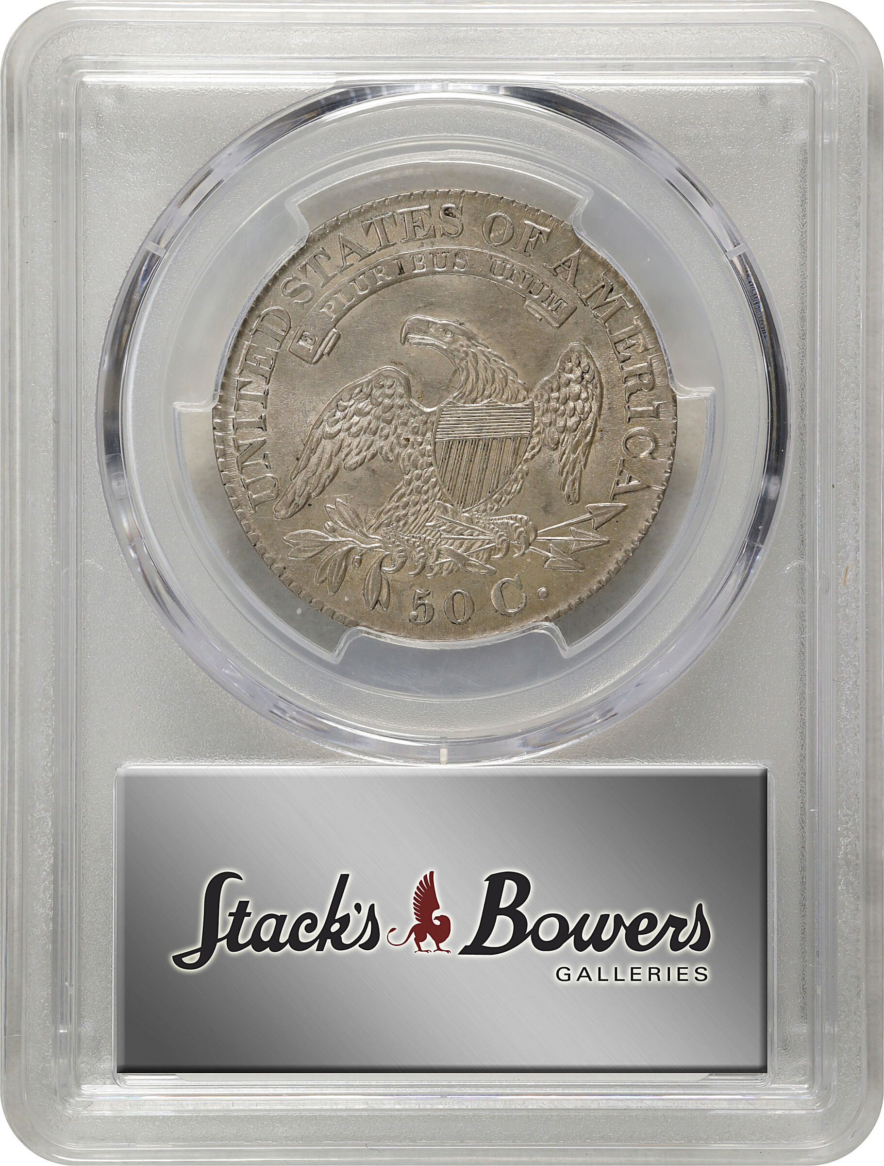 1828 50c Curl Base 2, Knob AU58 CAC thumbnail 5