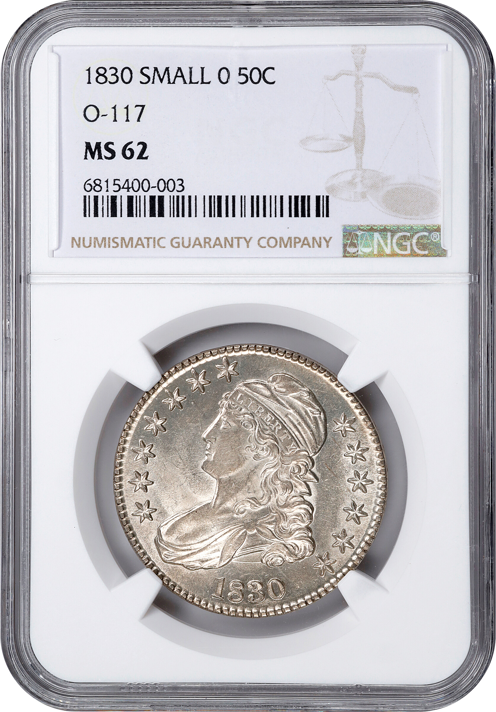 1830 50c Small 0, O-117 MS65 CAC thumbnail 10