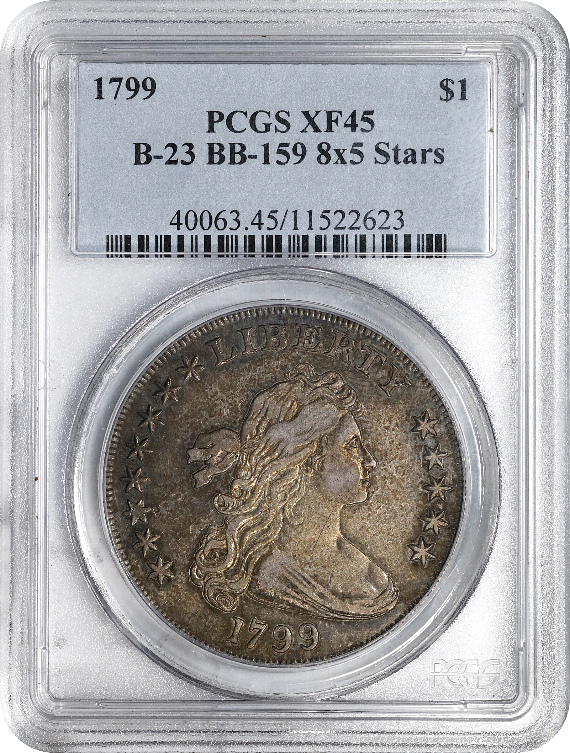 1799 $1  8x5 Stars, B-23, BB-159 AG3 thumbnail 25