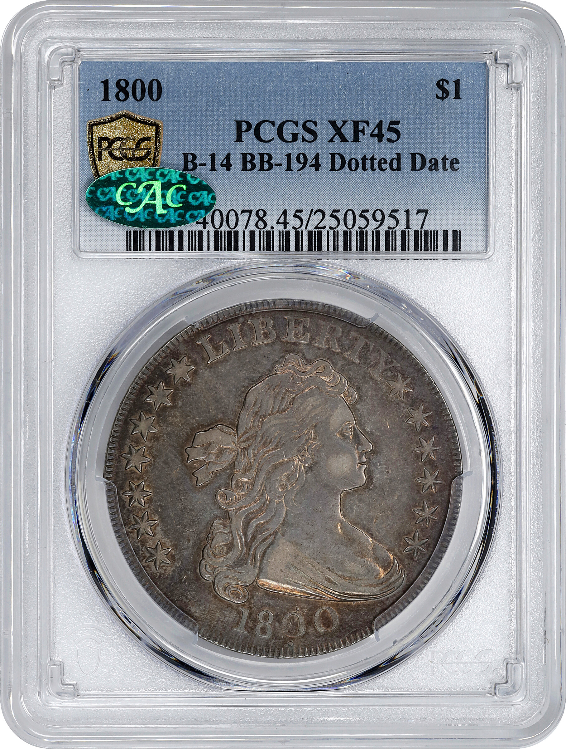 1800 $1  Dotted Date AG3 CAC thumbnail 24