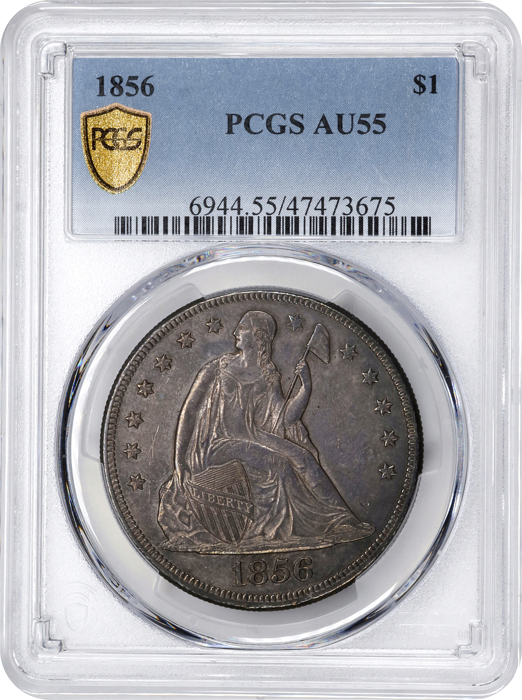 1856 $1 AU55 thumbnail 3