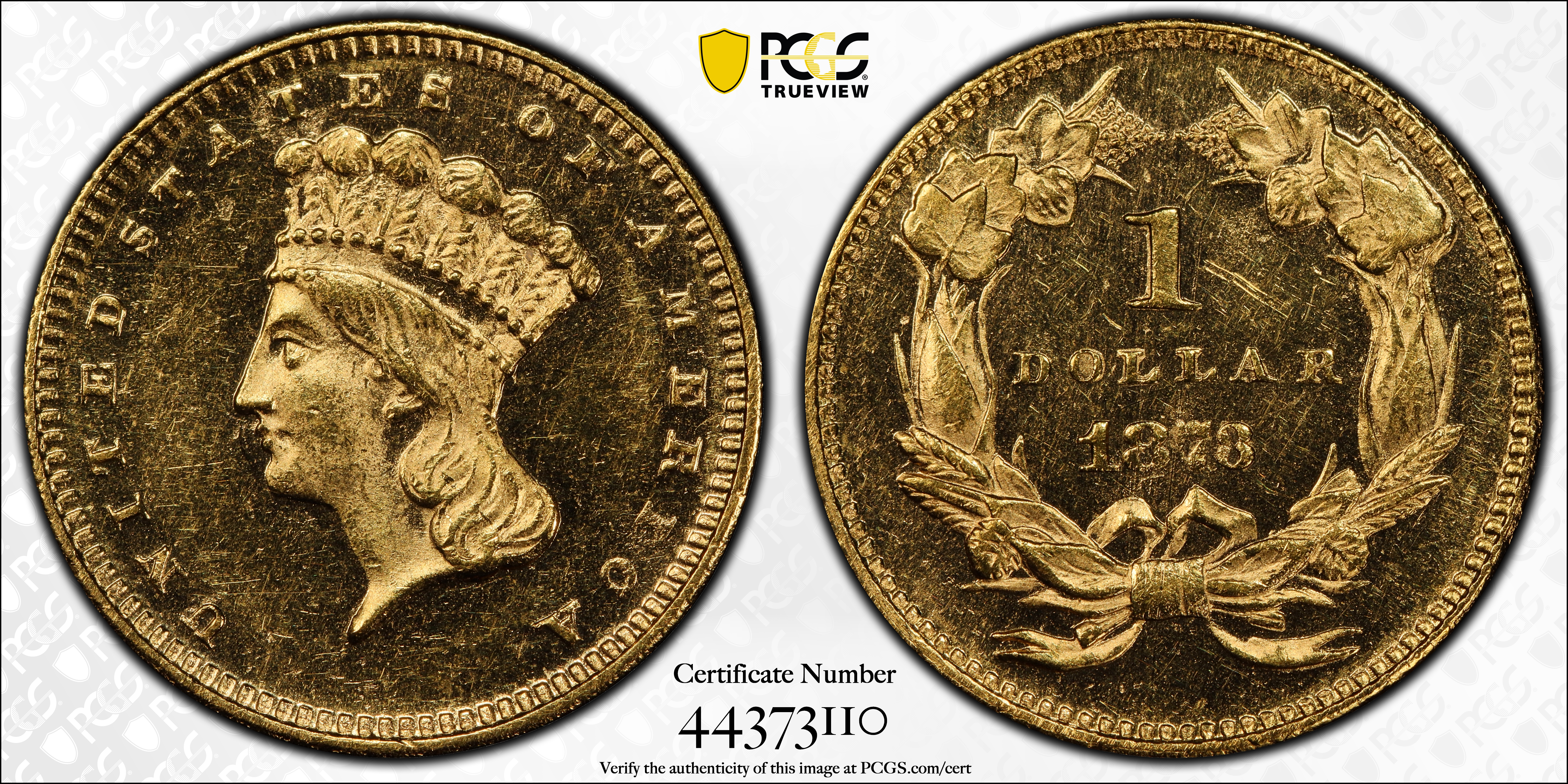 1873 G$1 Closed 3 MS PL thumbnail 3