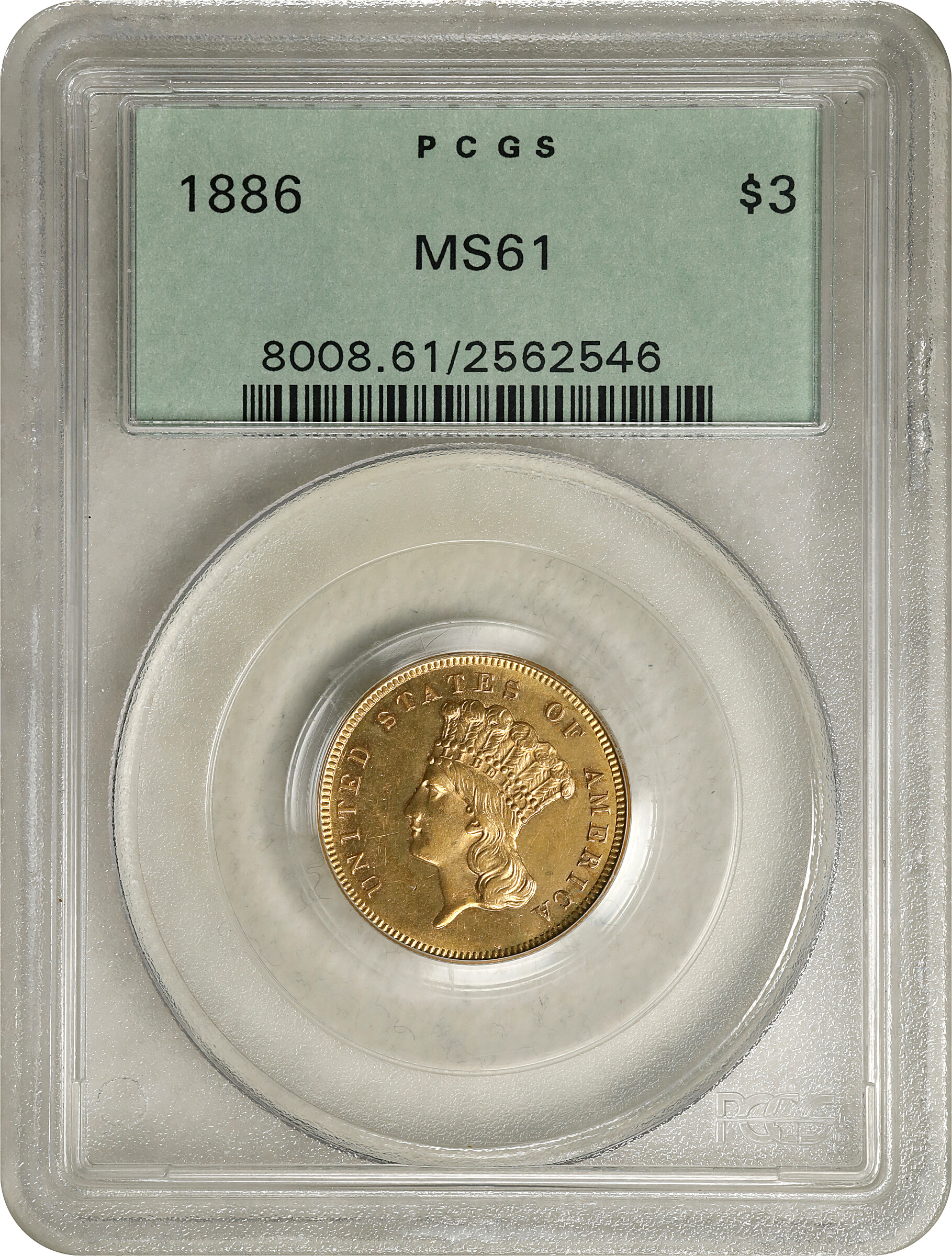 1886 $3 MS61 thumbnail 5