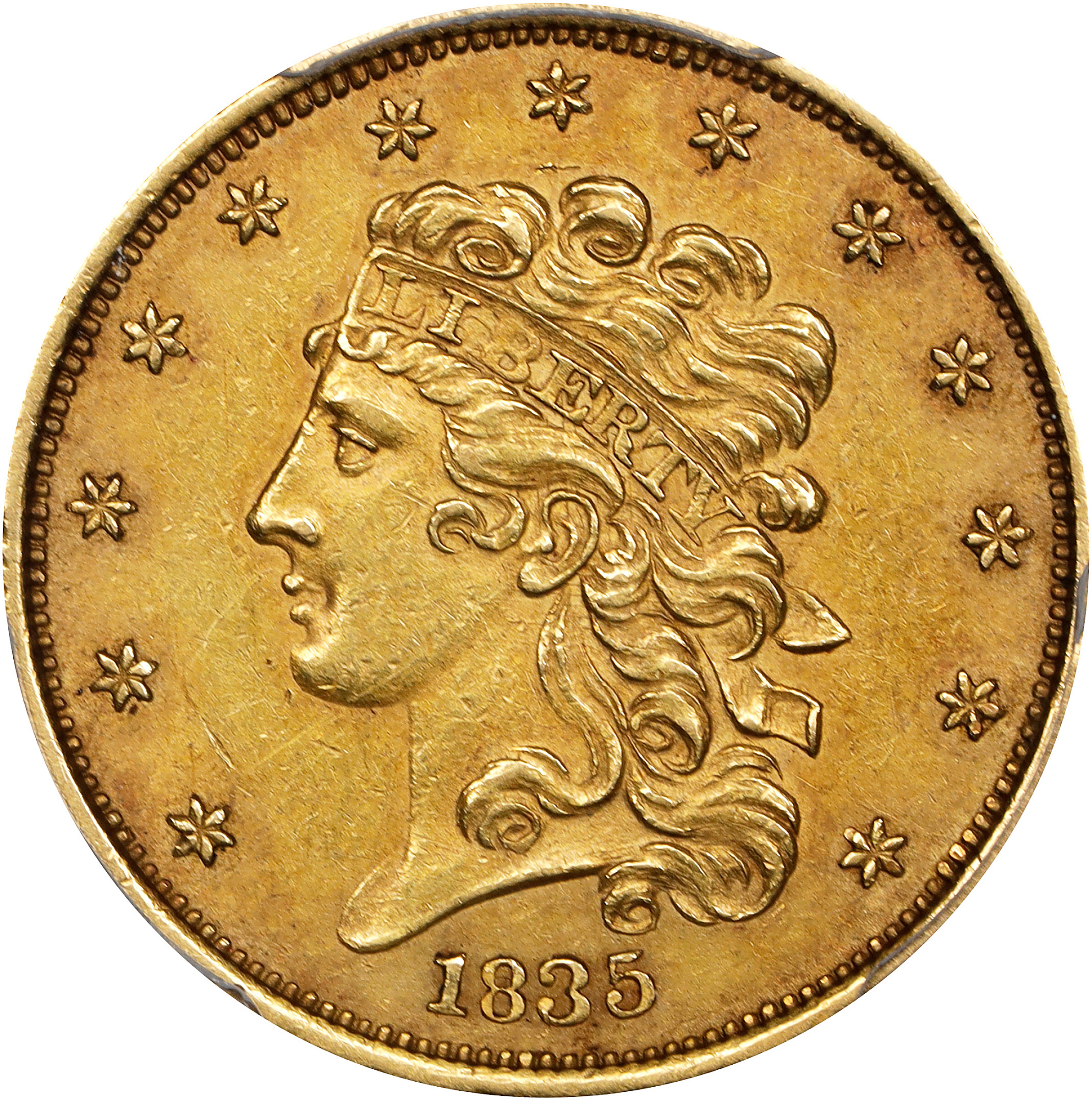 1835 Classic Head Half Eagle. HM-2. Rarity-3. AU-58 (PCGS).