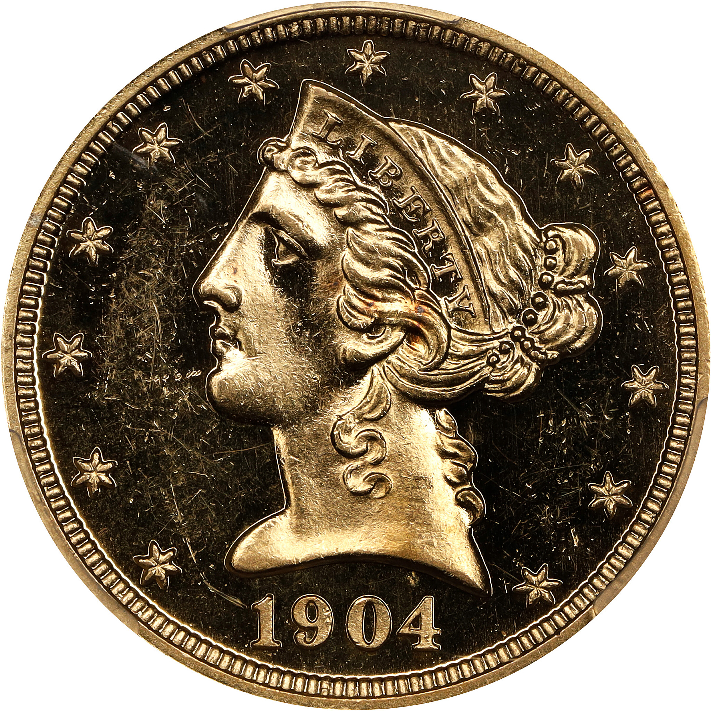 1904 Liberty Head Half Eagle. JD-1, the only known dies. Rarity-4. Proof-62 (PCGS). CAC.