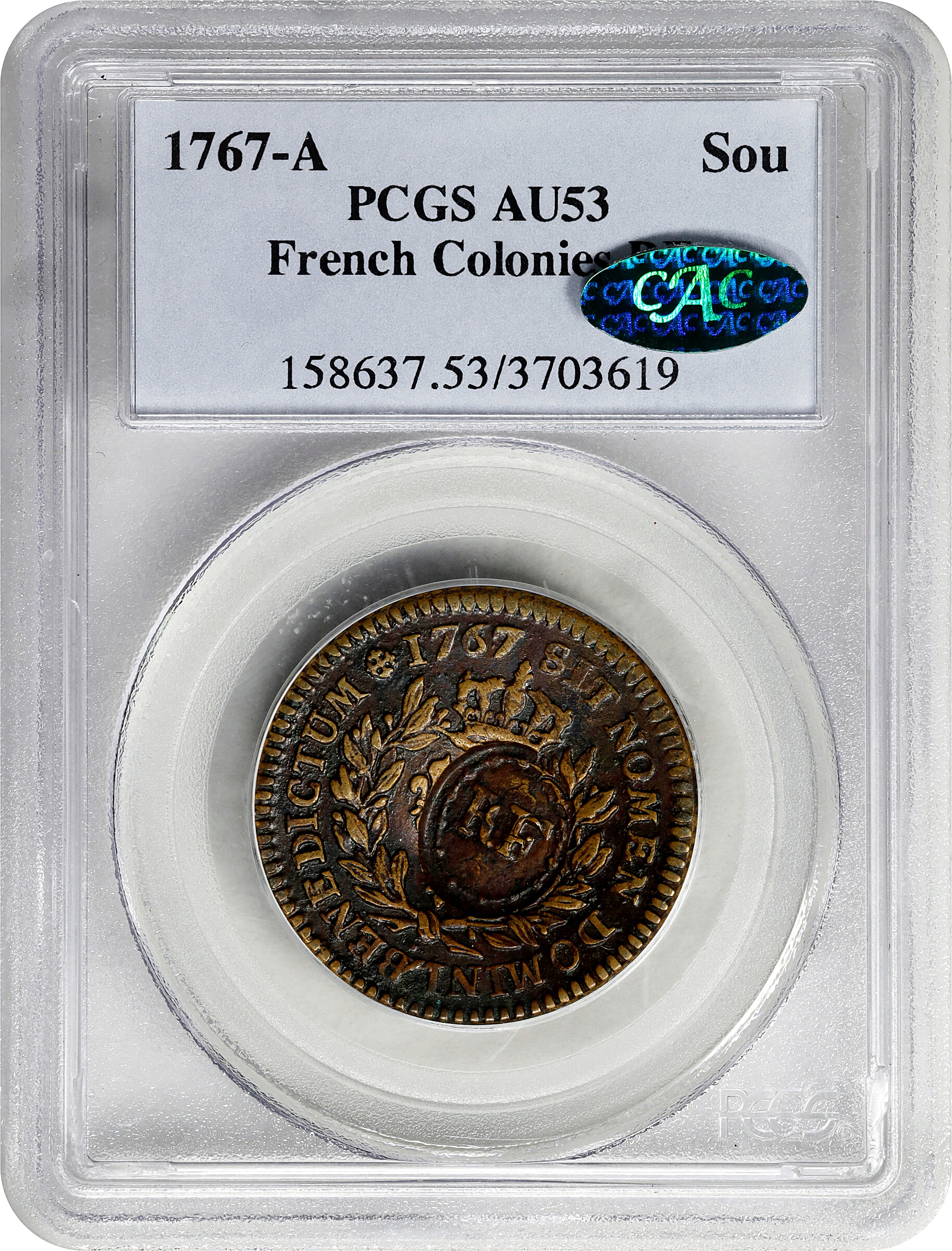1767-A Sou M RF Counterstamp MS BN AU53 BN thumbnail 3