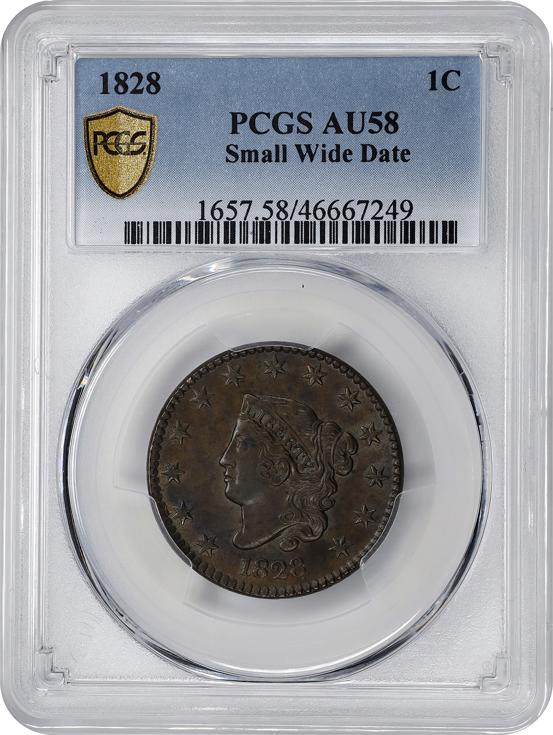 1828 1c Small Wide Date MS BN MS60 BN thumbnail 3