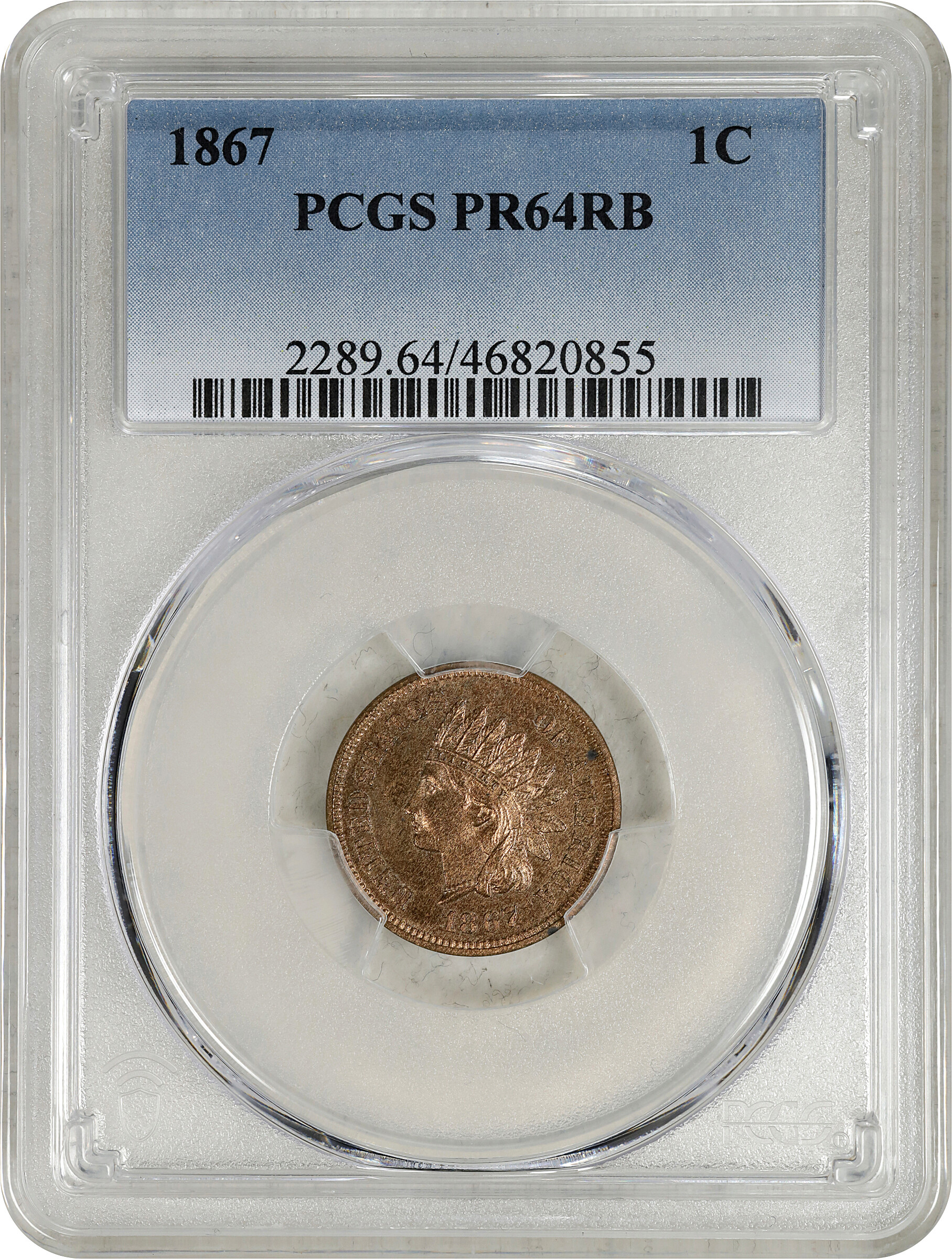 1867 1c PR RB PR64 RB CAC thumbnail 7