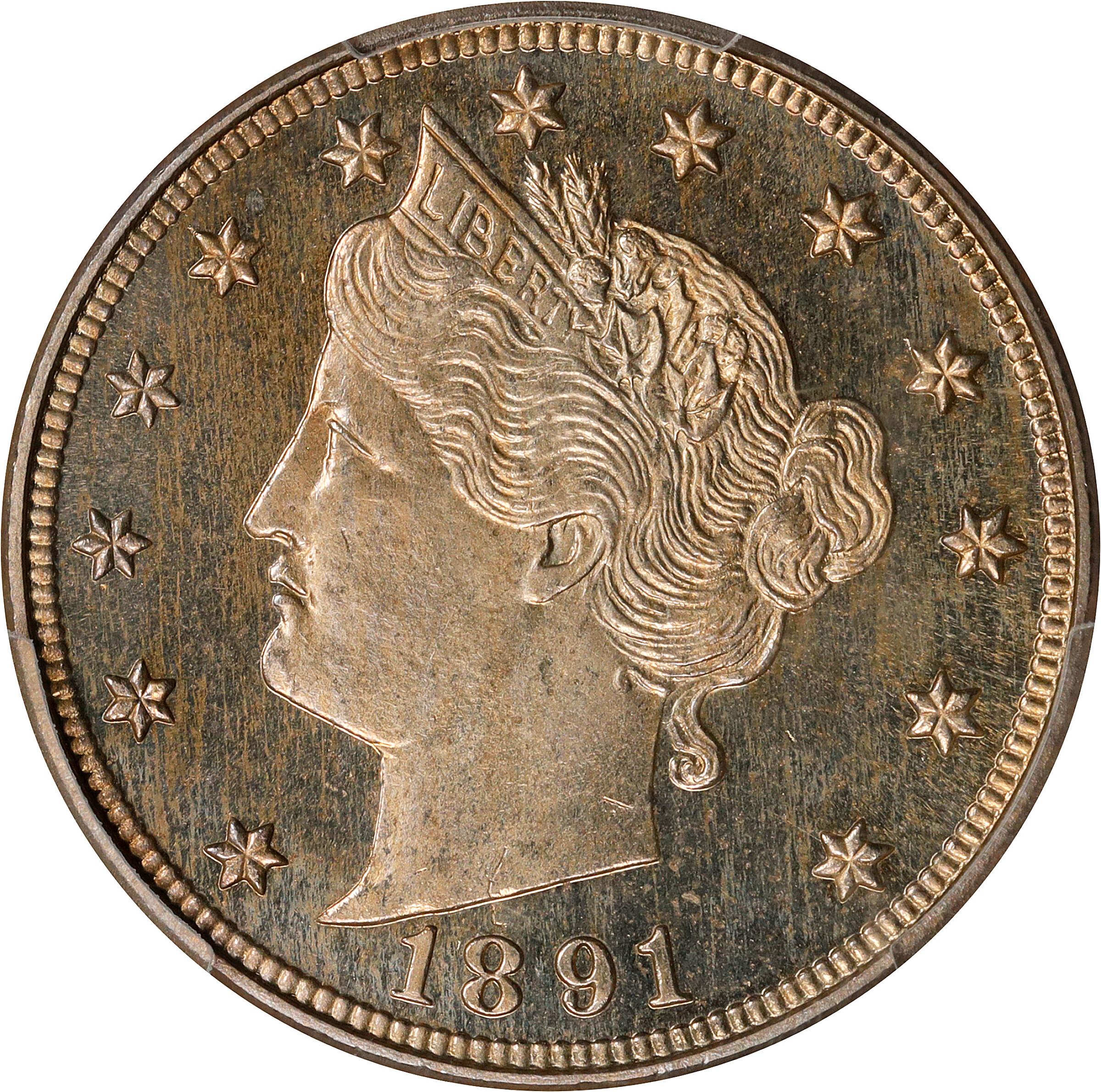 1891 Liberty Head Nickel. Proof-65 (PCGS).