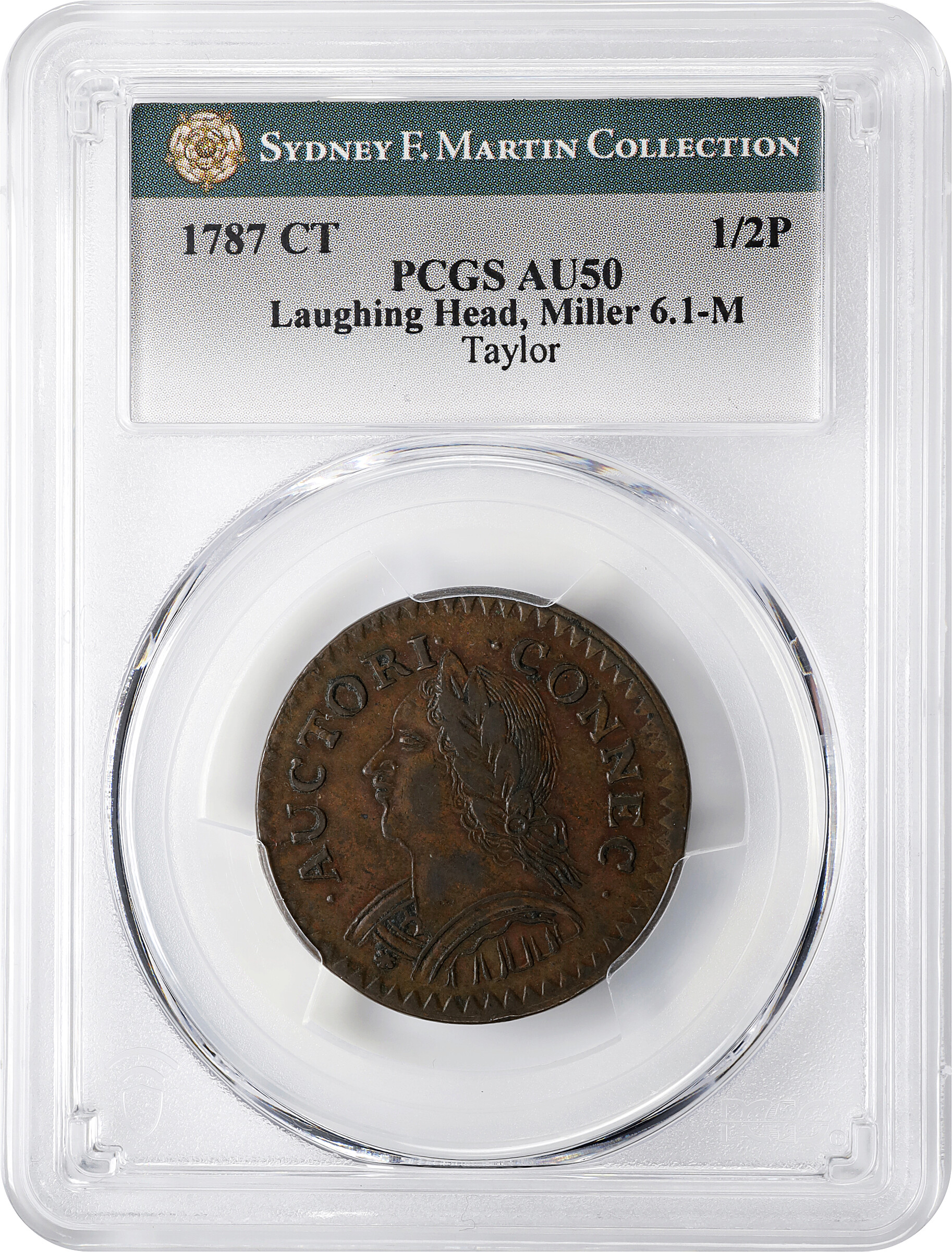 1787 Copper Connecticut, Mailed Bust Left, Laughing MS BN AU50 BN thumbnail 3