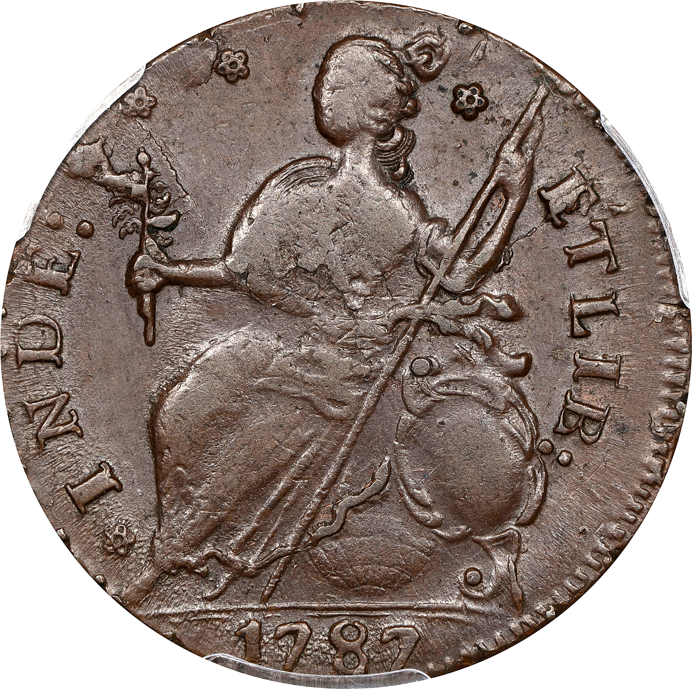 1787 Copper Connecticut, Draped Bust Left MS BN MS62 BN thumbnail 2