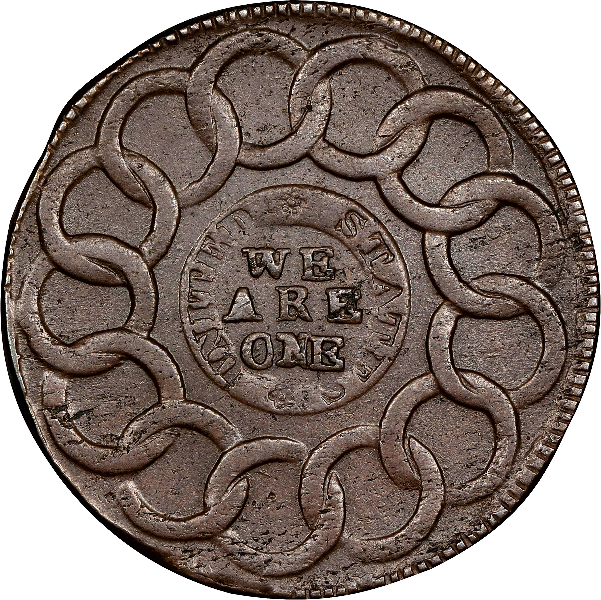 1787 Fugio 1c Club Rays, Rounded Ends, Newman 4-E MS BN AU53 BN thumbnail 2