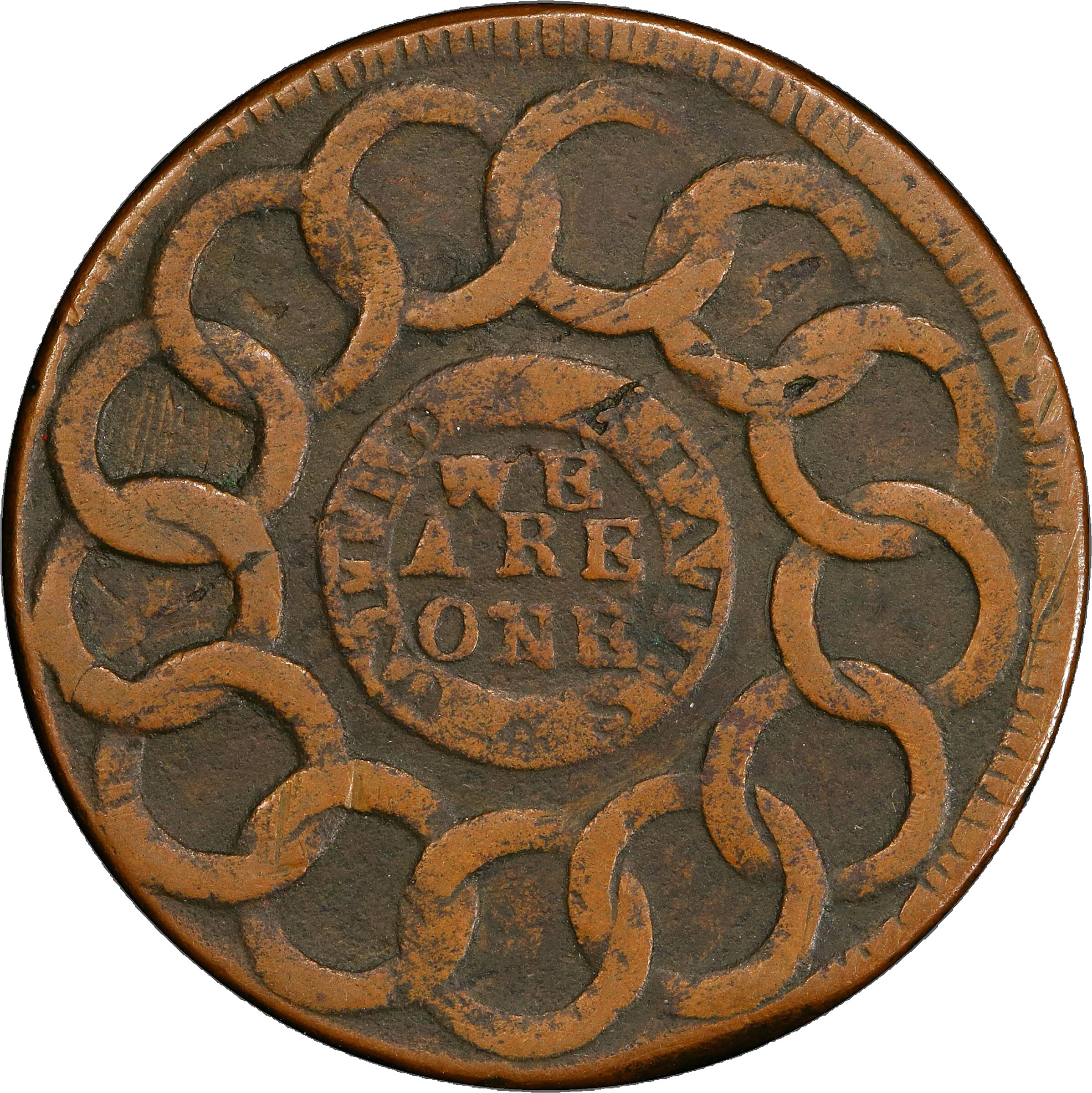 1787 Fugio 1c Club Rays, UNITED STATES, Concave Ends, Newman 5-F MS BN VG10 BN thumbnail 11