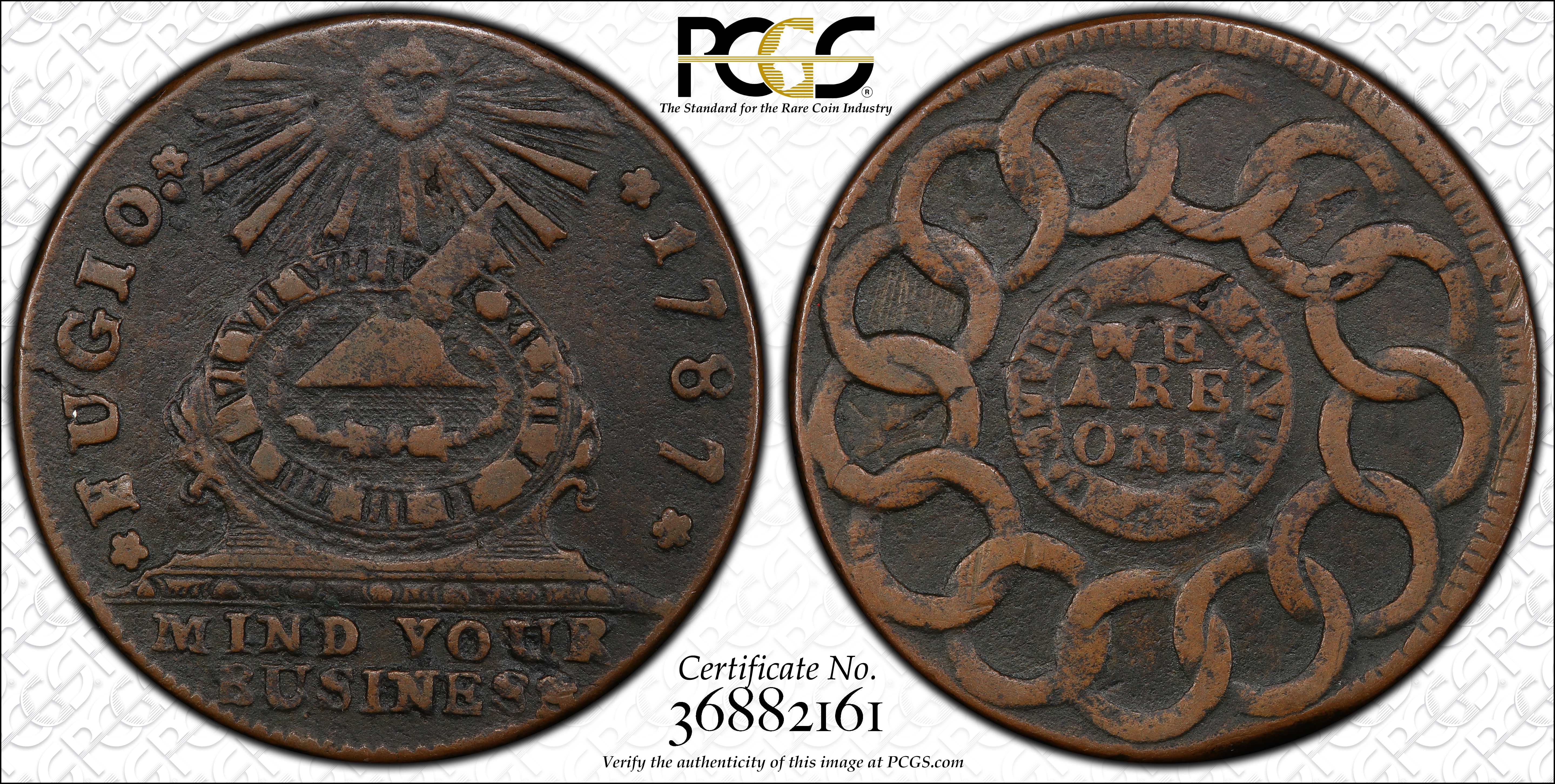 1787 Fugio 1c Club Rays, UNITED STATES, Concave Ends, Newman 5-F MS BN VG10 BN thumbnail 12