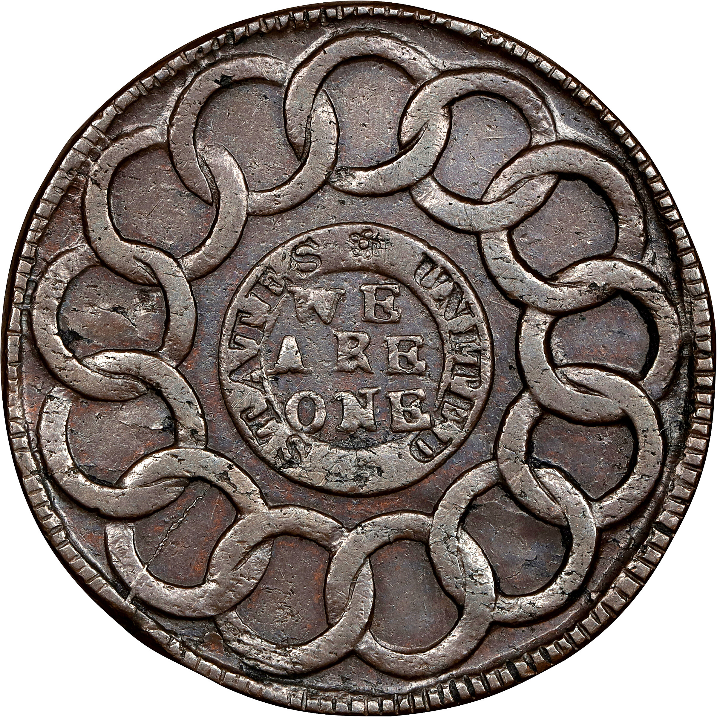 1787 Fugio 1c 4 Cinquefoils, STATES UNITED, Newman 6-W MS BN F12 BN thumbnail 20