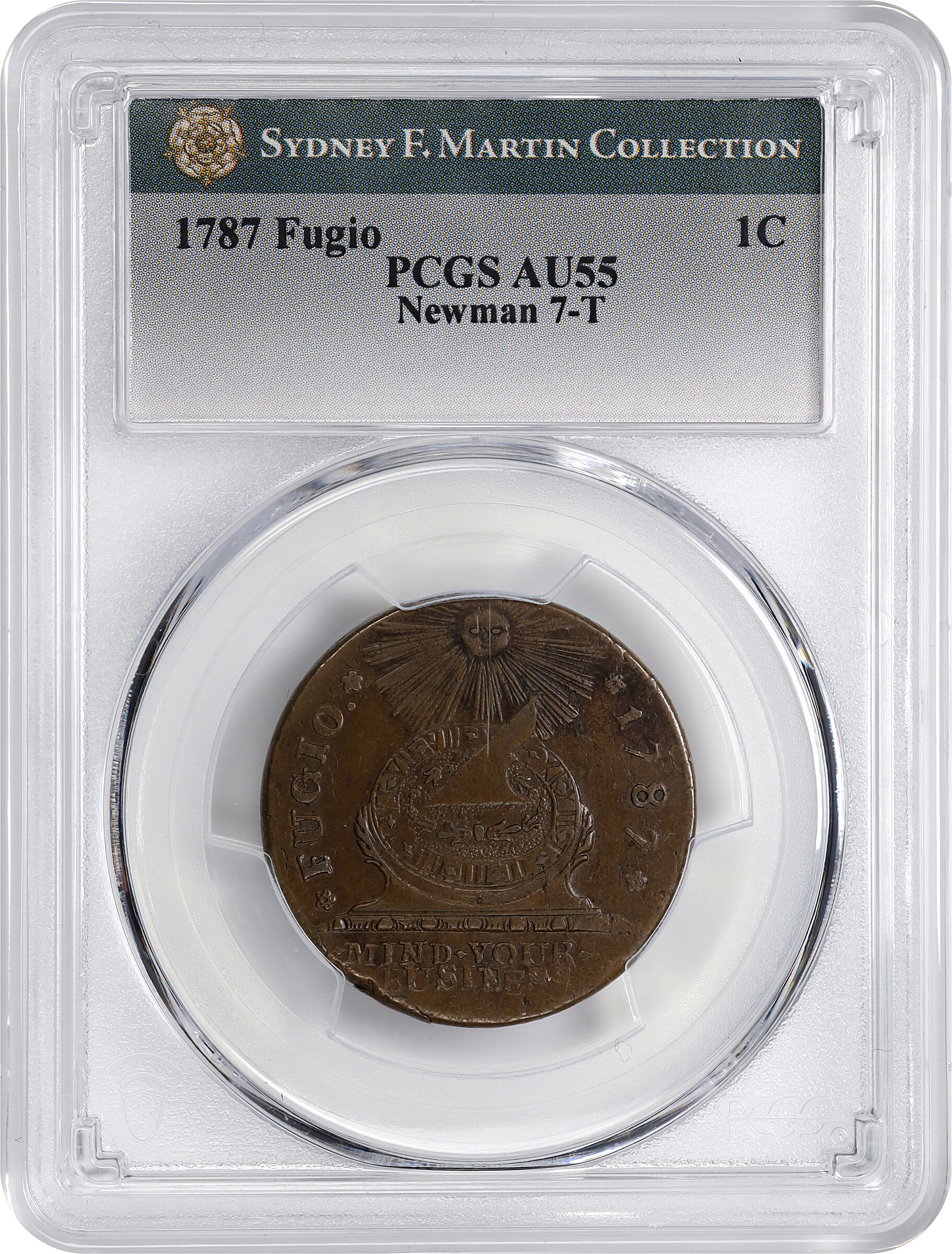1787 Fugio 1c 4 Cinquefoils, STATES UNITED, Newman 7-T MS BN AU50 BN thumbnail 5