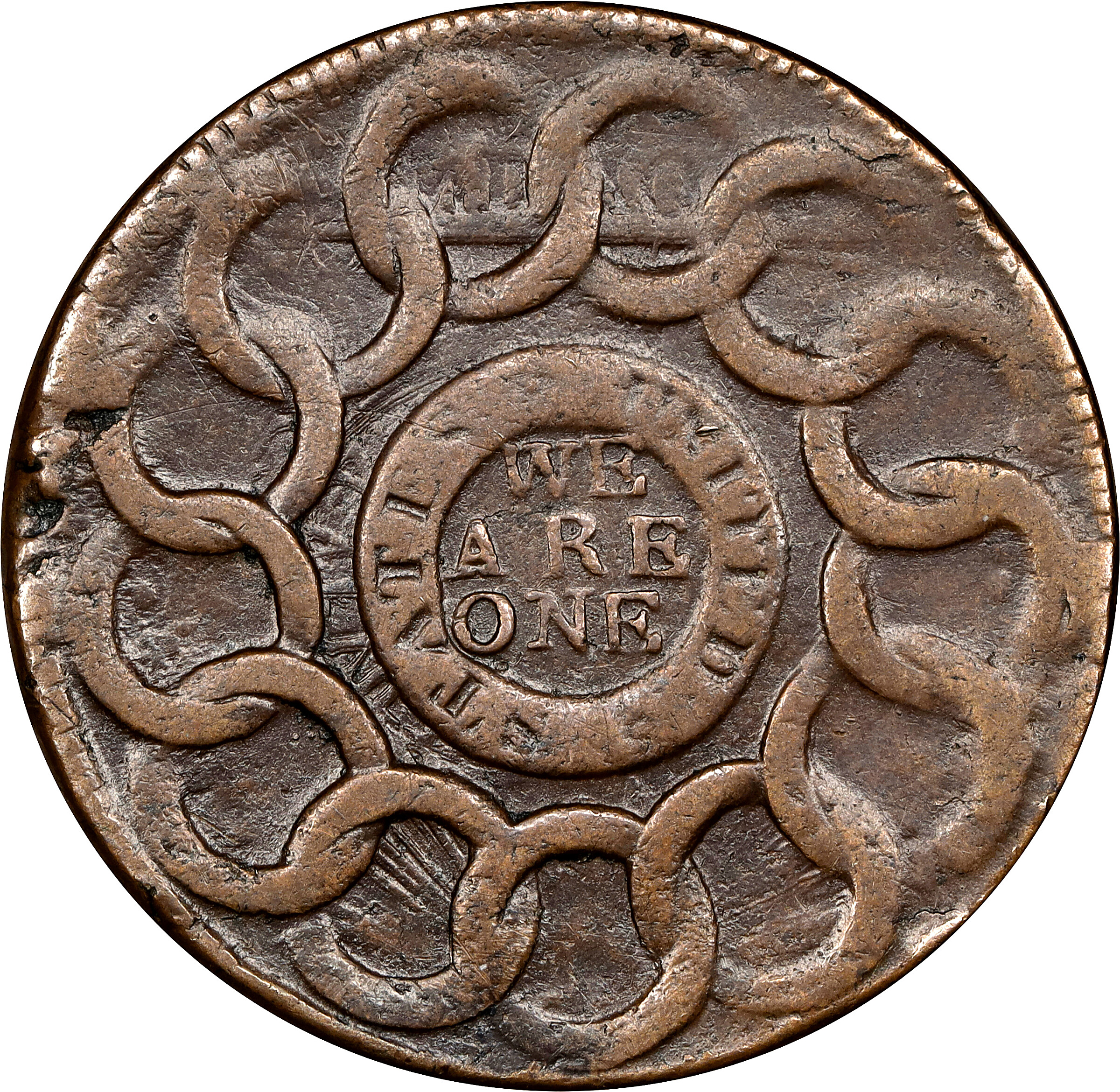 1787 Fugio 1c 4 Cinquefoils, STATES UNITED, Newman 12-M MS BN AU58 BN thumbnail 11