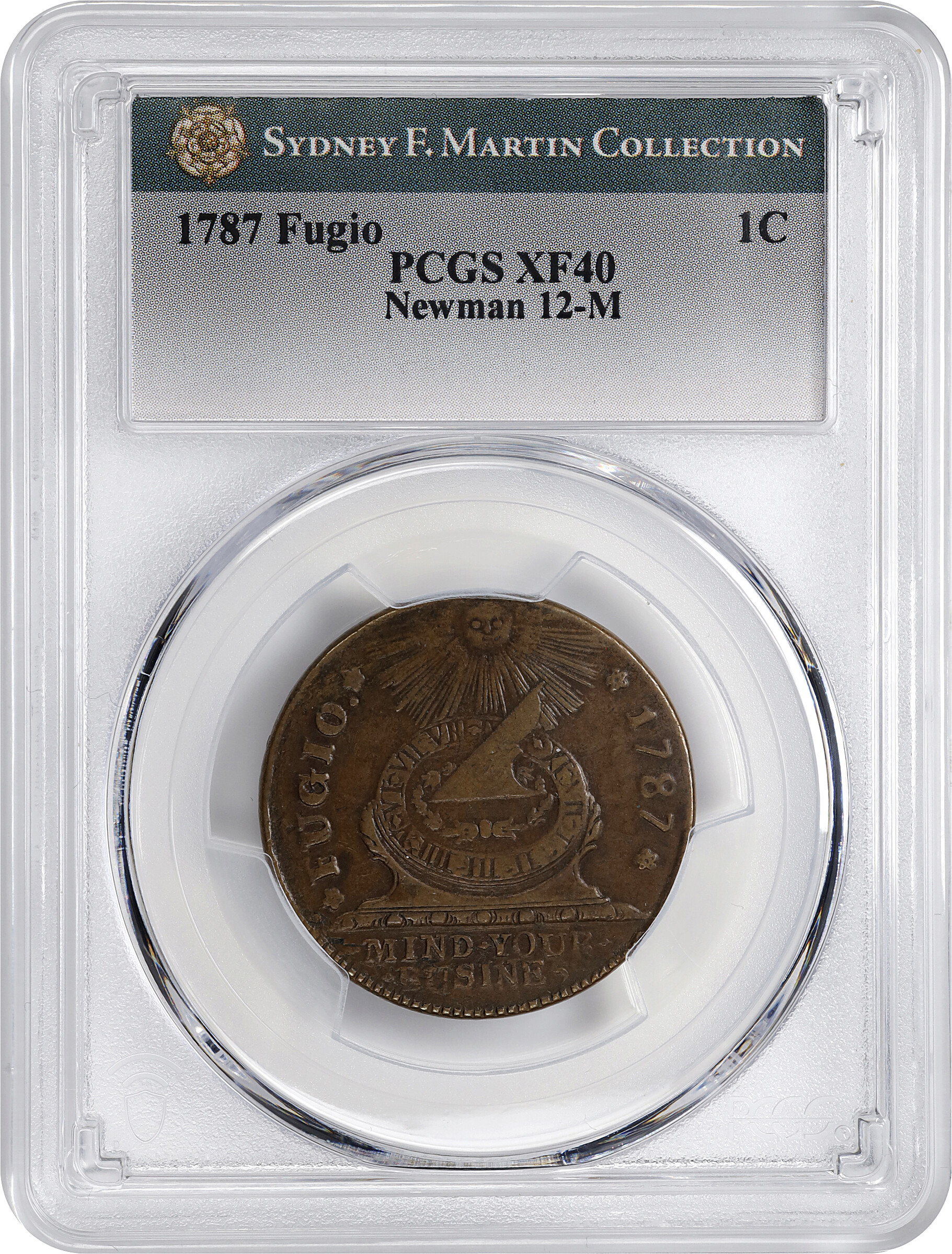 1787 Fugio 1c 4 Cinquefoils, STATES UNITED, Newman 12-M MS BN AU58 BN thumbnail 12