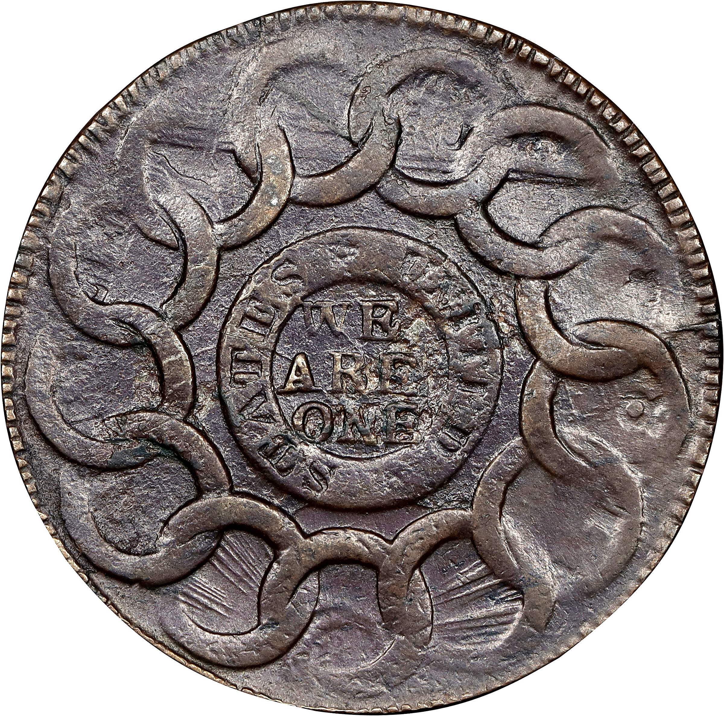 1787 Fugio 1c 4 Cinquefoils, STATES UNITED, Newman 12-U MS BN AU50 BN thumbnail 6