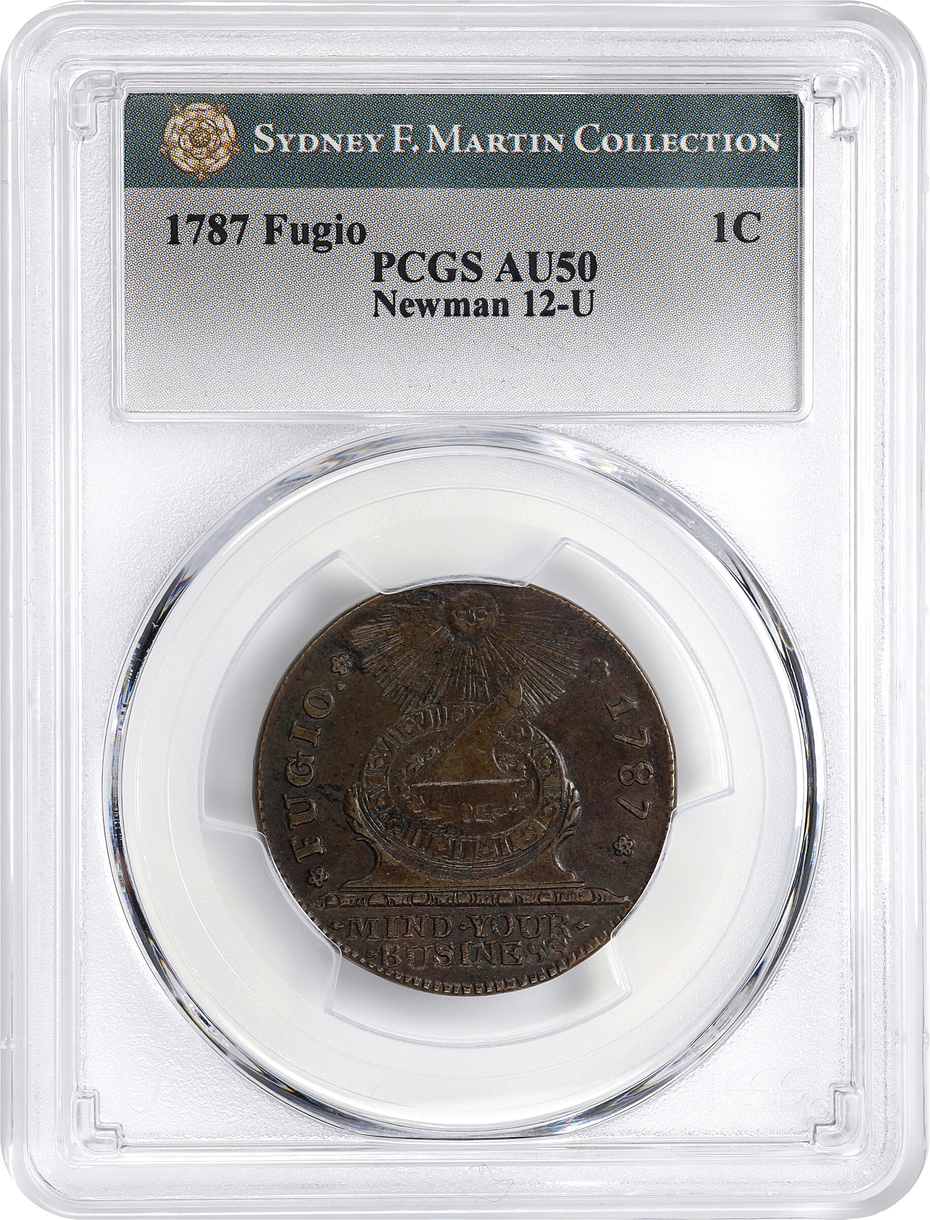 1787 Fugio 1c 4 Cinquefoils, STATES UNITED, Newman 12-U MS BN AU50 BN thumbnail 7