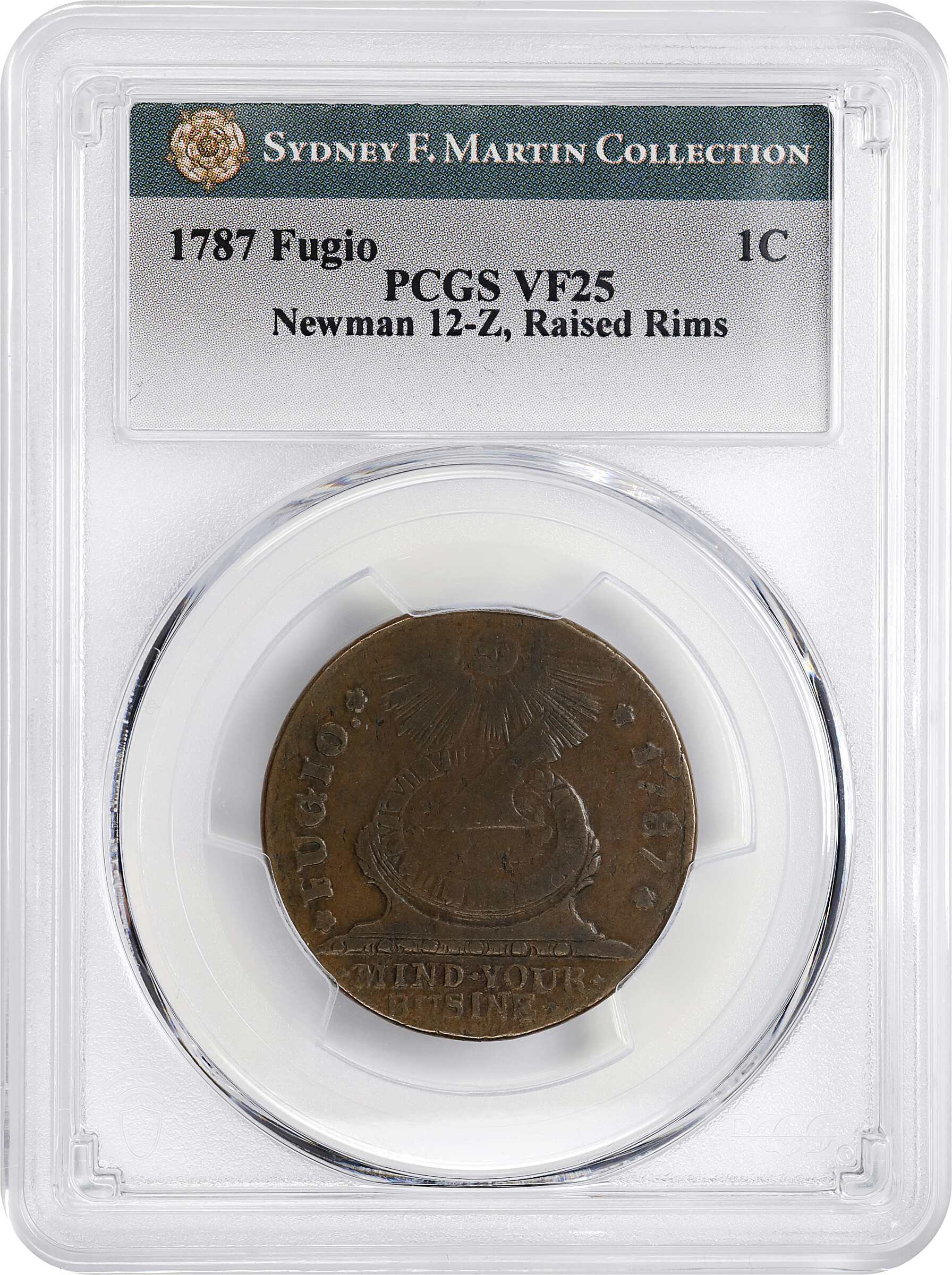 1787 Fugio 1c Cinquefoils, Raised Rims, Newman 12-Z MS BN F15 BN thumbnail 15
