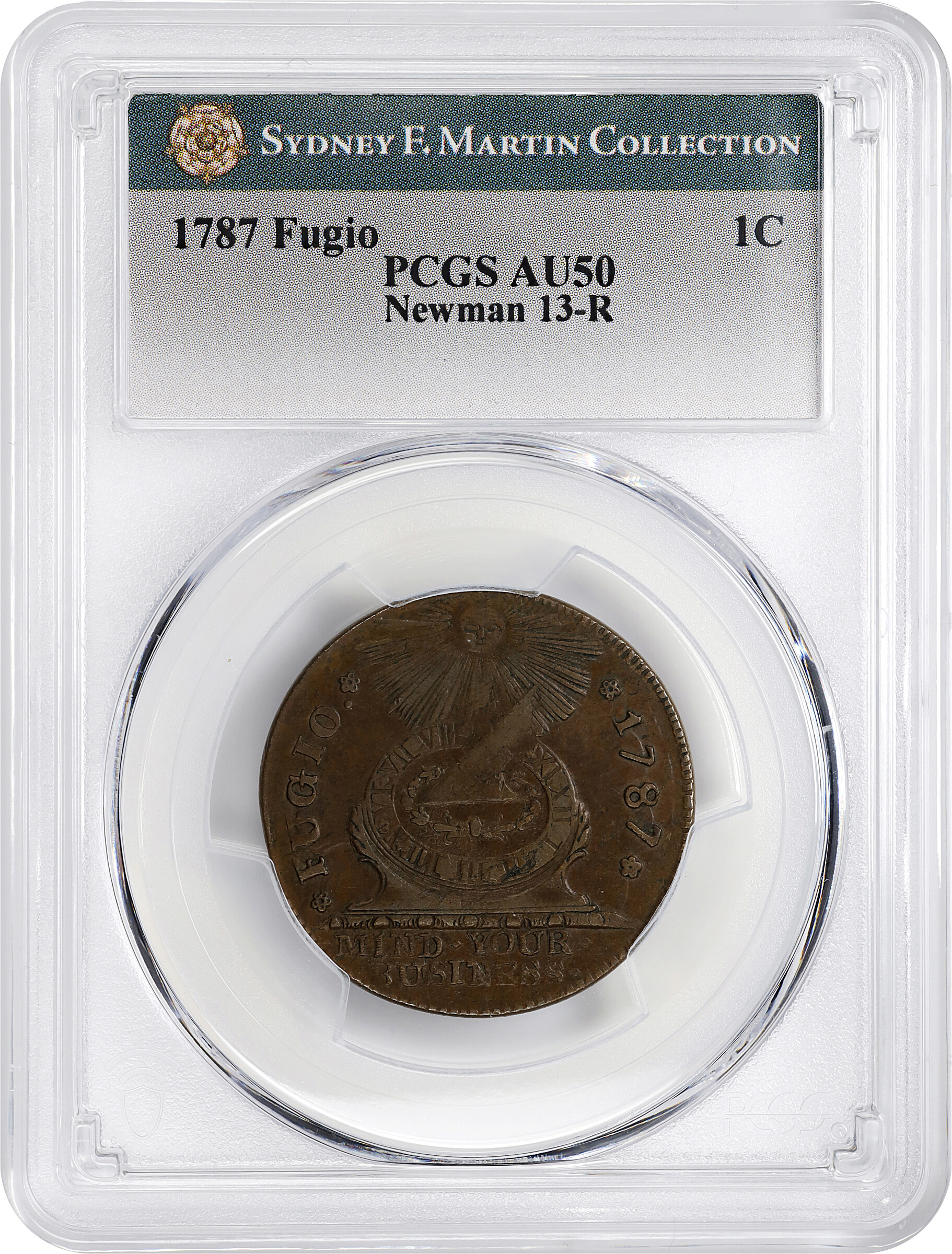 1787 Fugio 1c 4 Cinquefoils, STATES UNITED, Newman 13-R MS BN AU50 BN thumbnail 3