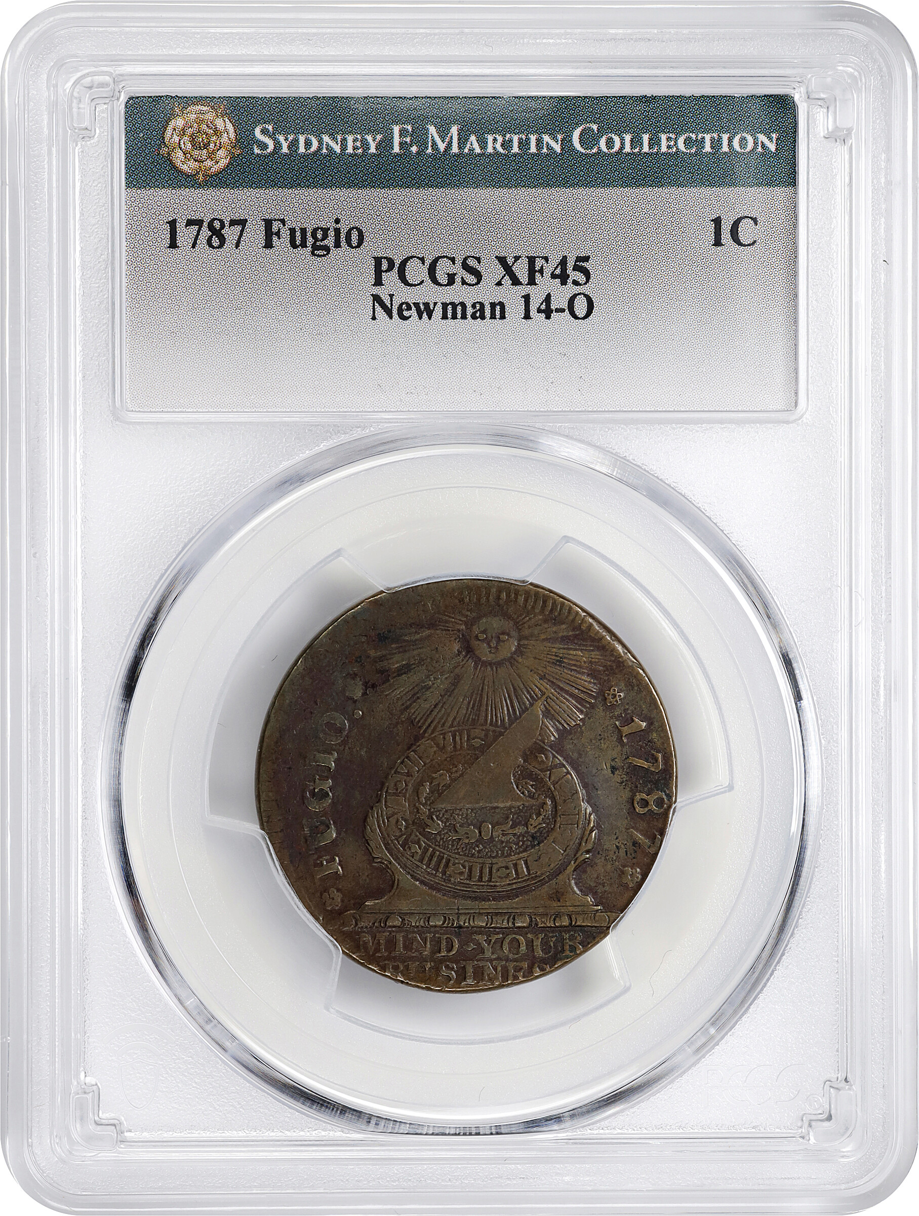 1787 Fugio 1c 4 Cinquefoils, STATES UNITED, Newman 14-O MS BN AU53 BN CAC thumbnail 7