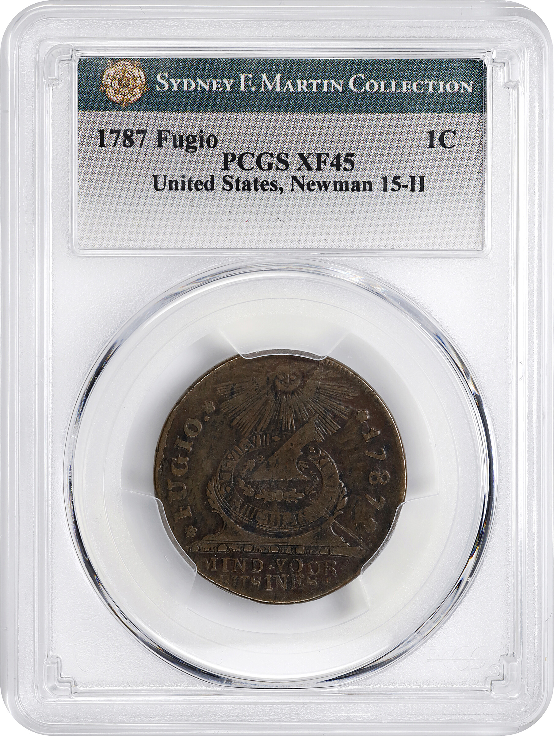 1787 Fugio 1c 4 Cinquefoils, UNITED STATES, Newman 15-H MS BN XF45 BN thumbnail 3