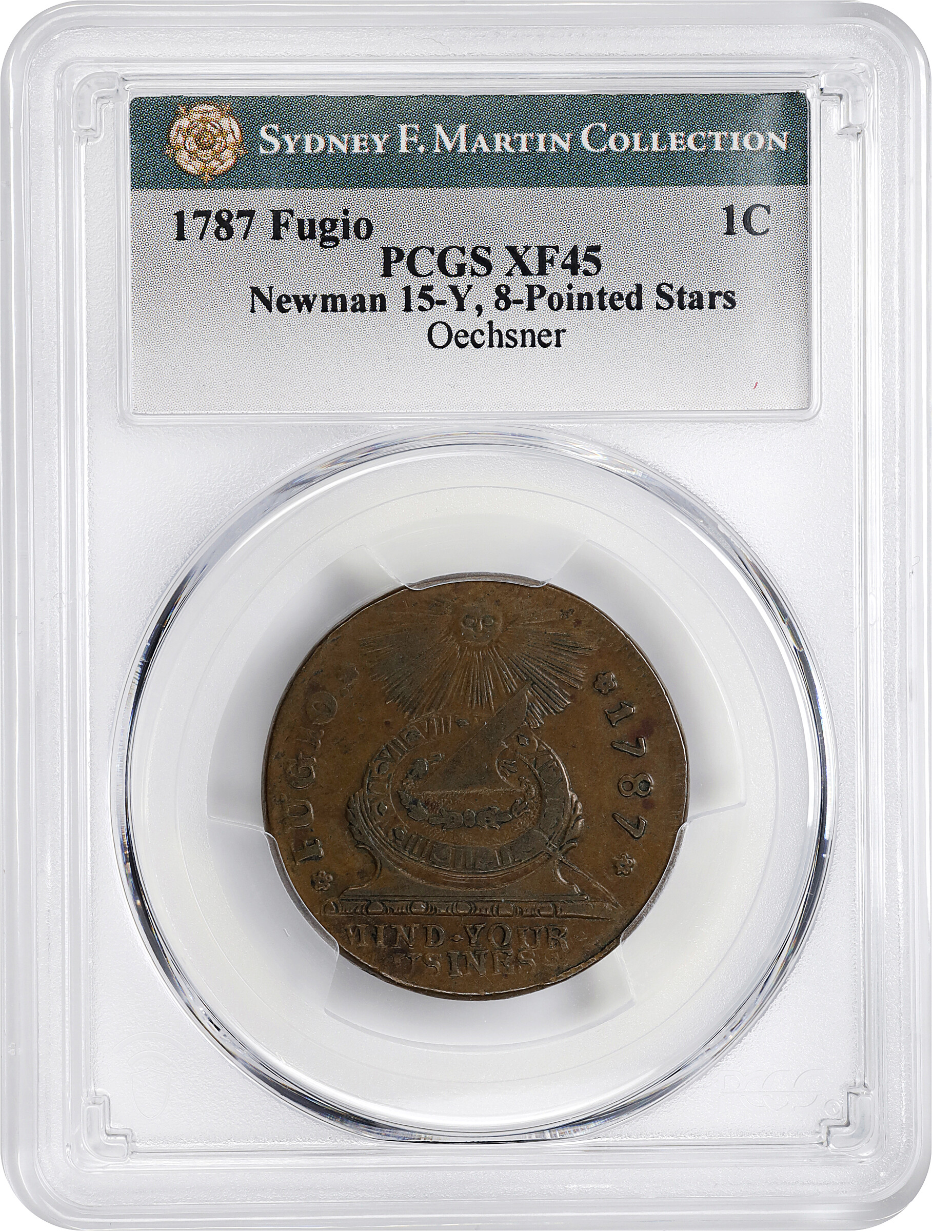 1787 Fugio 1c 8-Pointed Stars, Newman 15-Y MS BN XF45 BN thumbnail 7