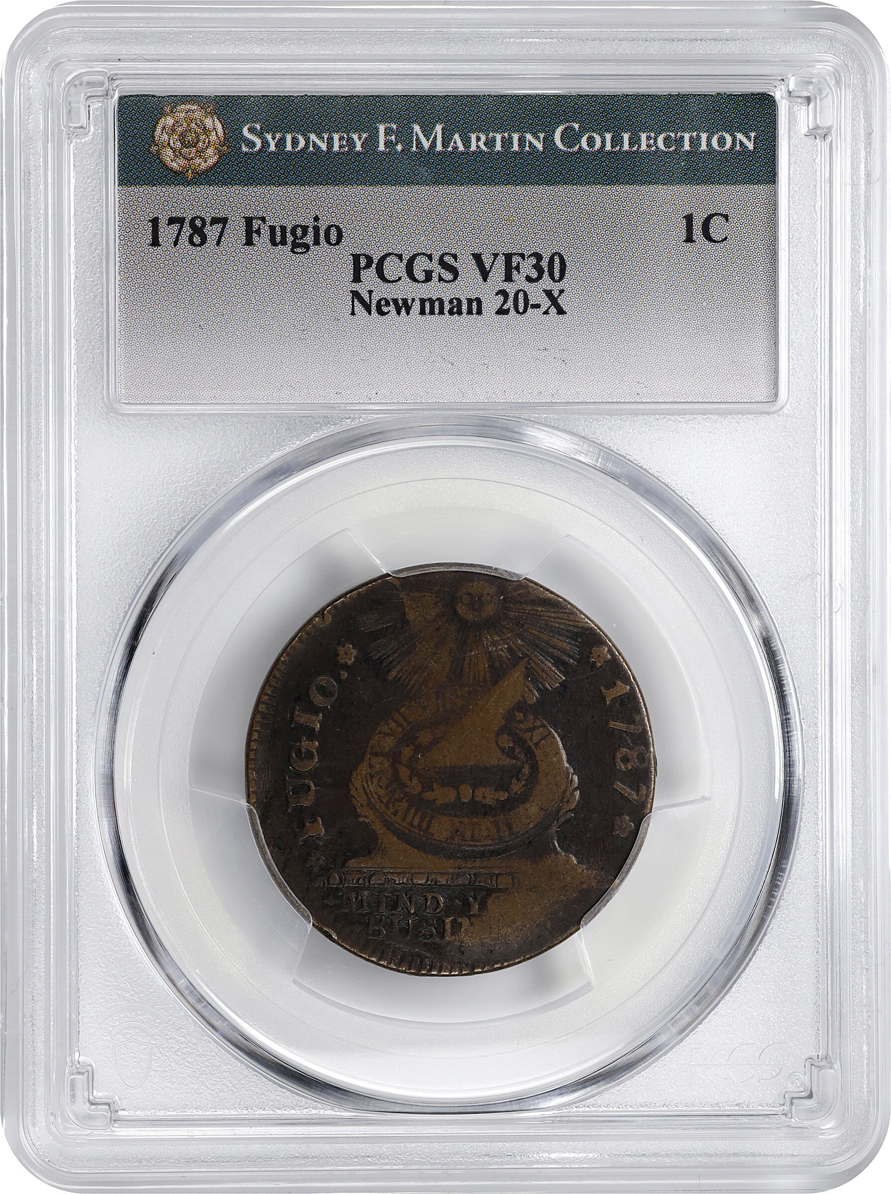 1787 Fugio 1c 4 Cinquefoils, STATES UNITED, Newman 20-X MS BN VF30 BN thumbnail 5