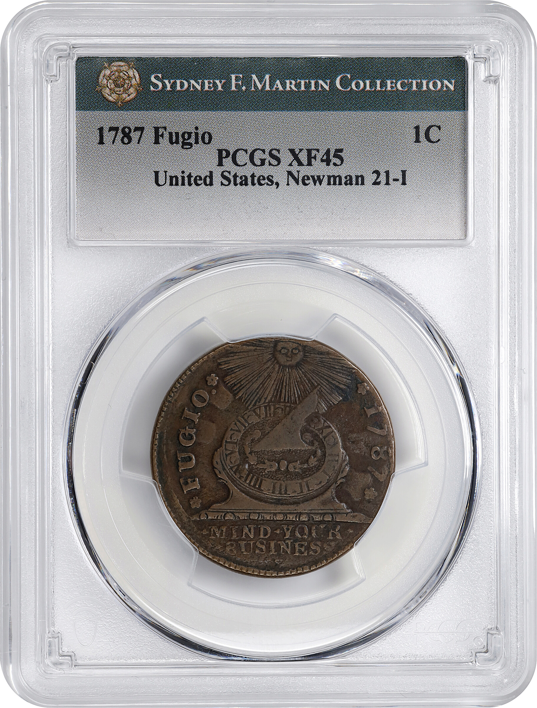 1787 Fugio 1c 4 Cinquefoils, UNITED STATES, Newman 21-I MS BN XF45 BN thumbnail 3