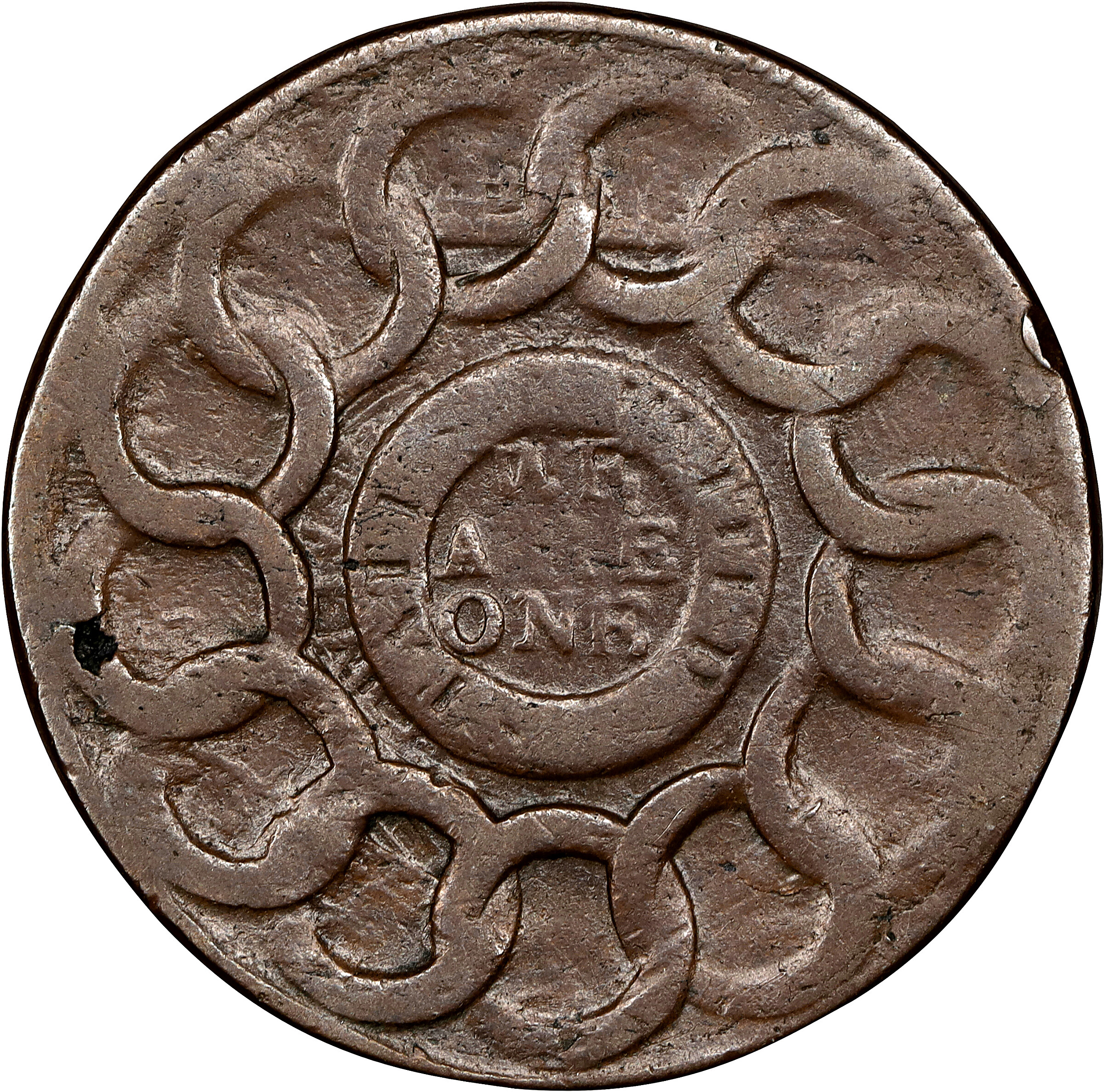 1787 Fugio 1c 4 Cinquefoils, STATES UNITED, Newman 22-M MS BN F15 BN thumbnail 6