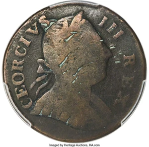 image for: '1776' 1/2 P Machin's Mills Halfpenny, Small Date, Vlack 9-76B, W-7800, High R.6, Good 4 PCGS....