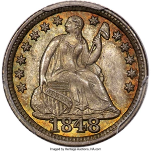 image for: 1848 H10C Large Date MS66 PCGS. CAC. V-1....
