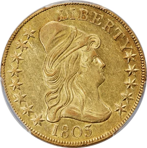 image for: 1803 $10 Small Reverse Stars, BD-4, R.6, AU58 PCGS....