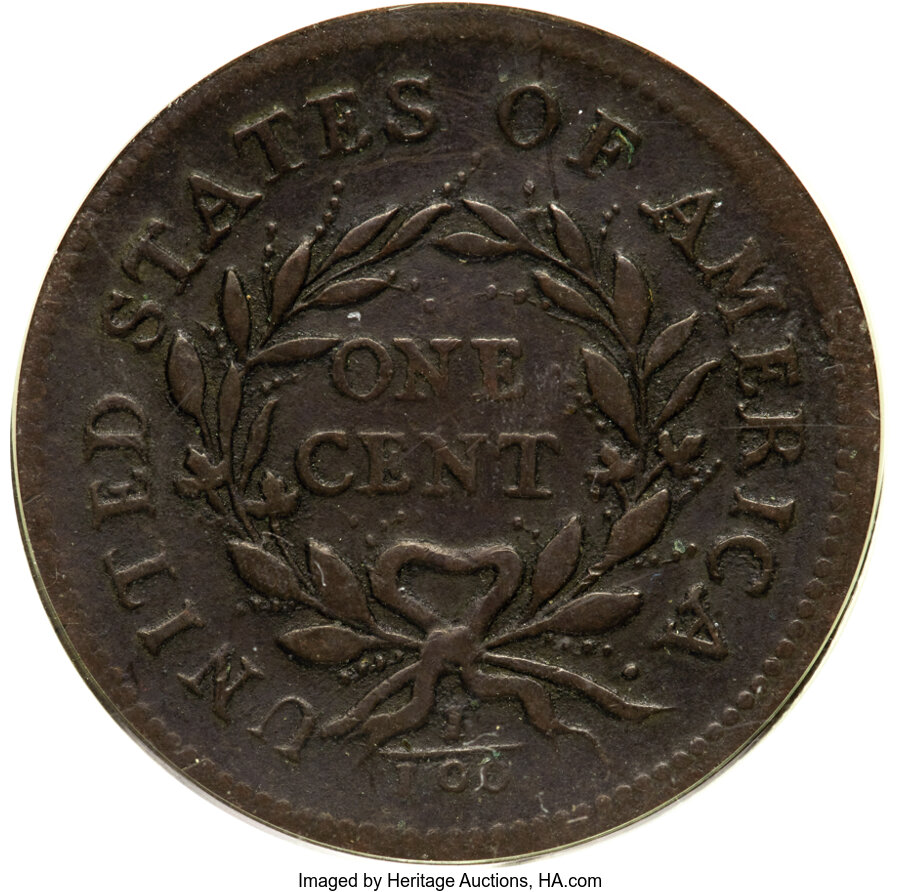 1793 1c Wreath, Vine/Bars, S-10  MS BN thumbnail 20