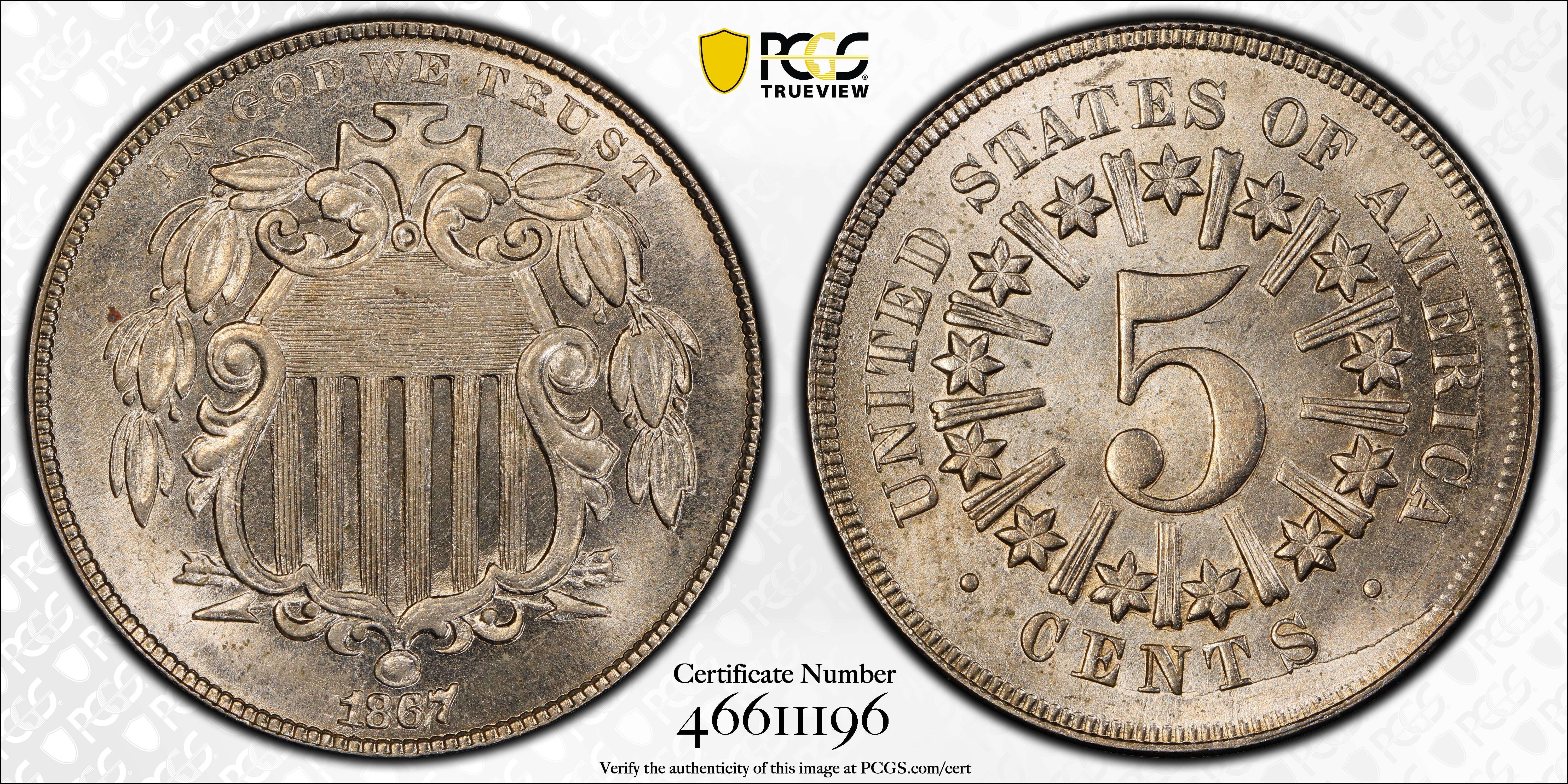 1867 5c Rays, Repunched Date, FS-301 MS thumbnail 16