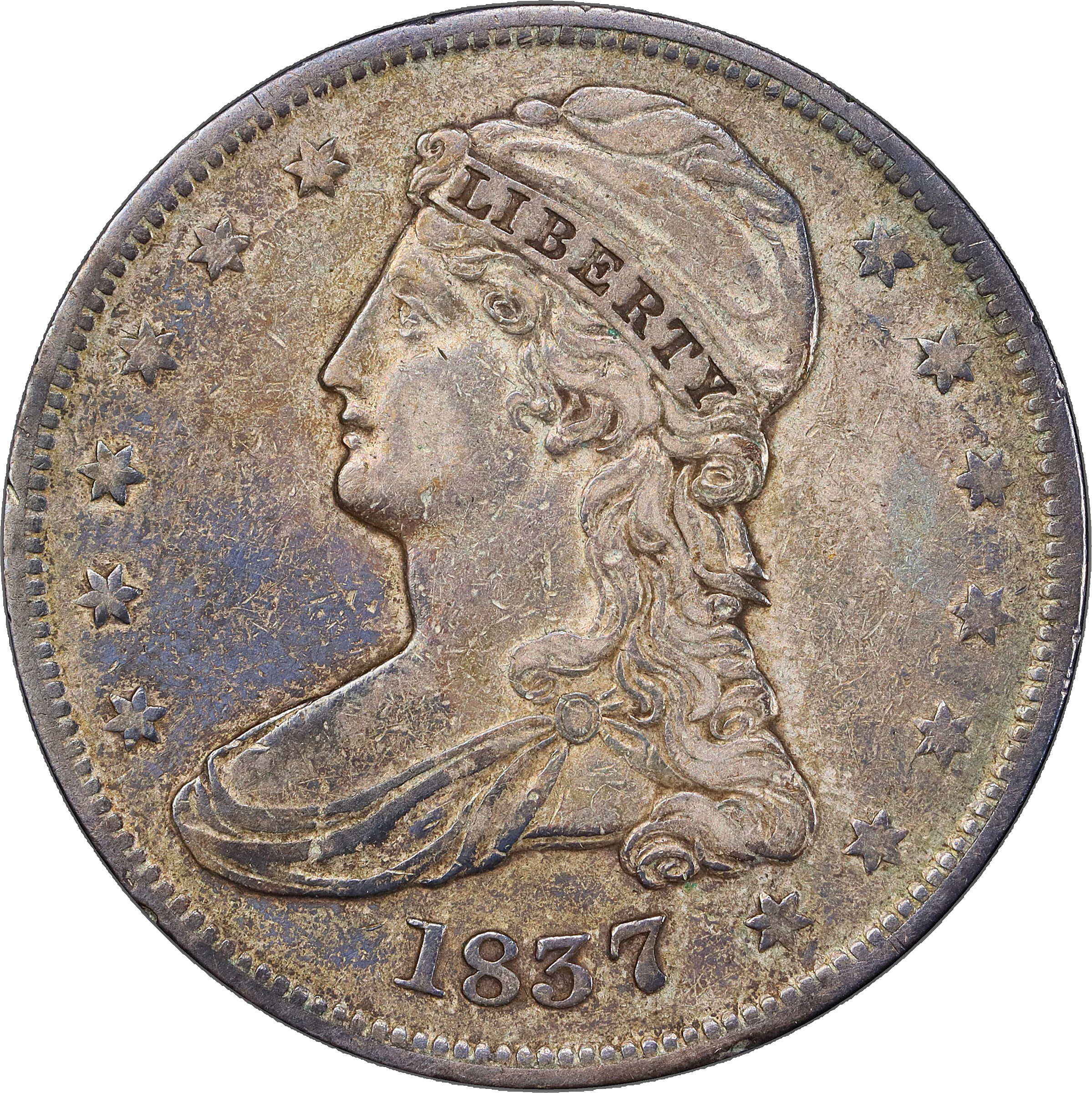 1837 50c Reeded Edge, GR-9 G4 CAC thumbnail 12