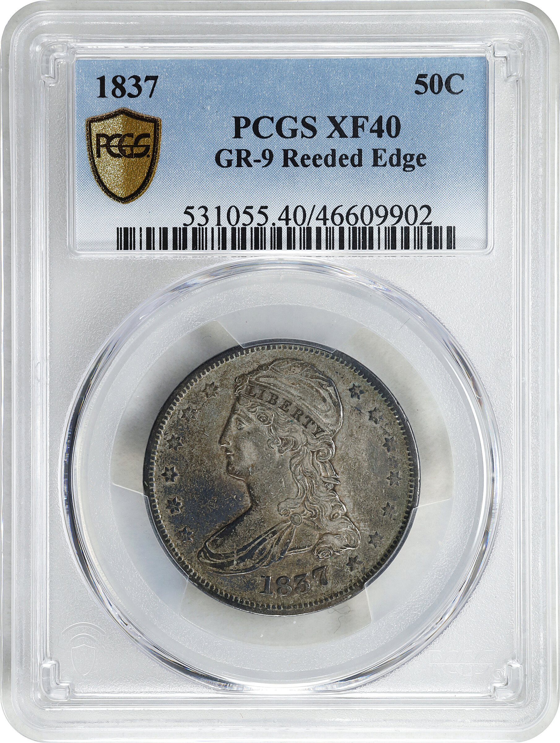 1837 50c Reeded Edge, GR-9 G4 CAC thumbnail 13