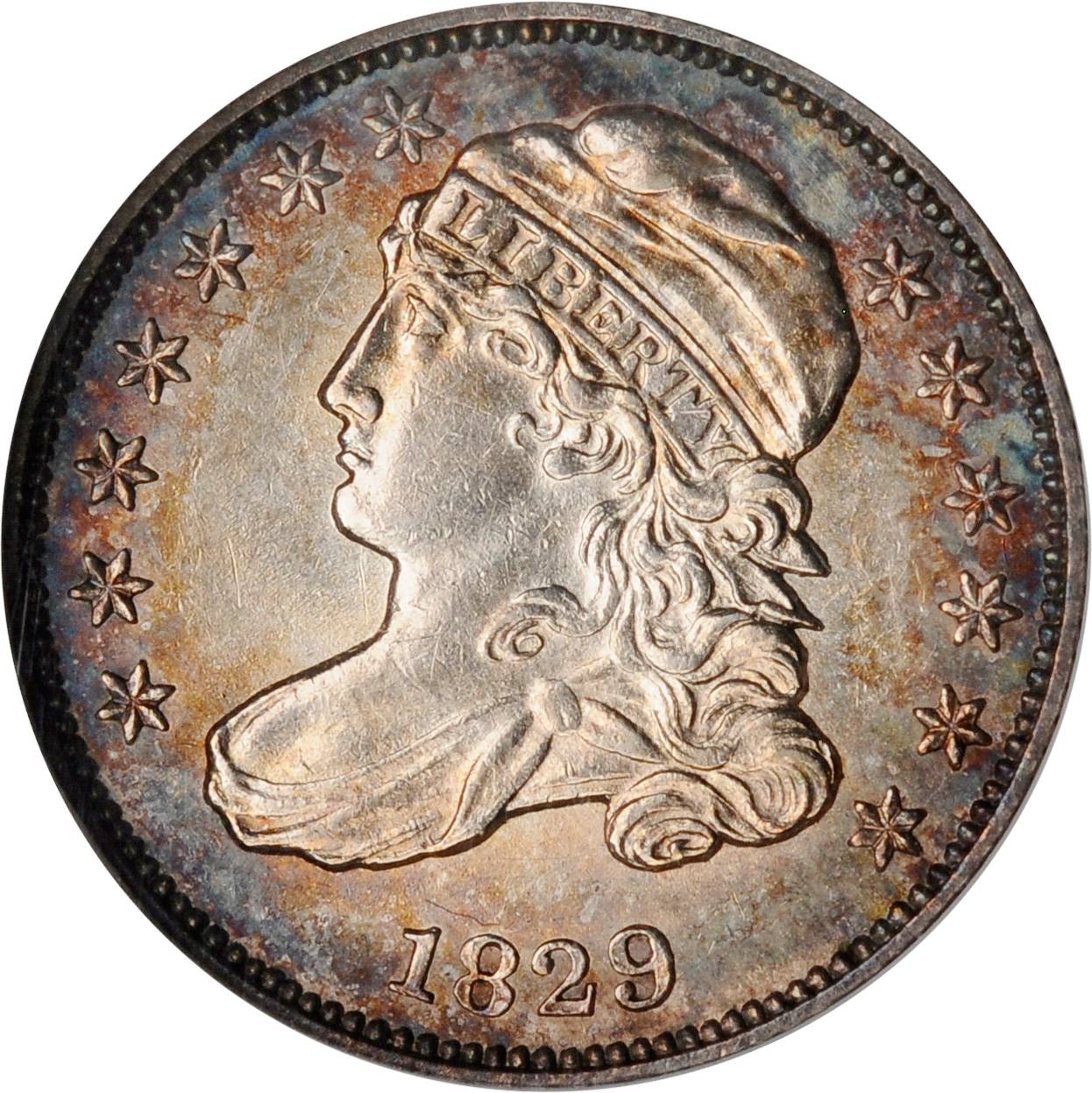 1829 Capped Bust Dime. JR-9. Rarity-4. Small/Large 10C. MS-62 (NGC).