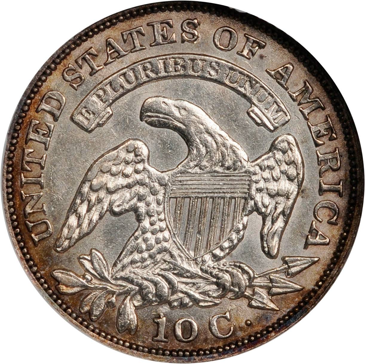 1829 10c Small/Large 10C, JR-9, FS-901 G4 CAC thumbnail 2