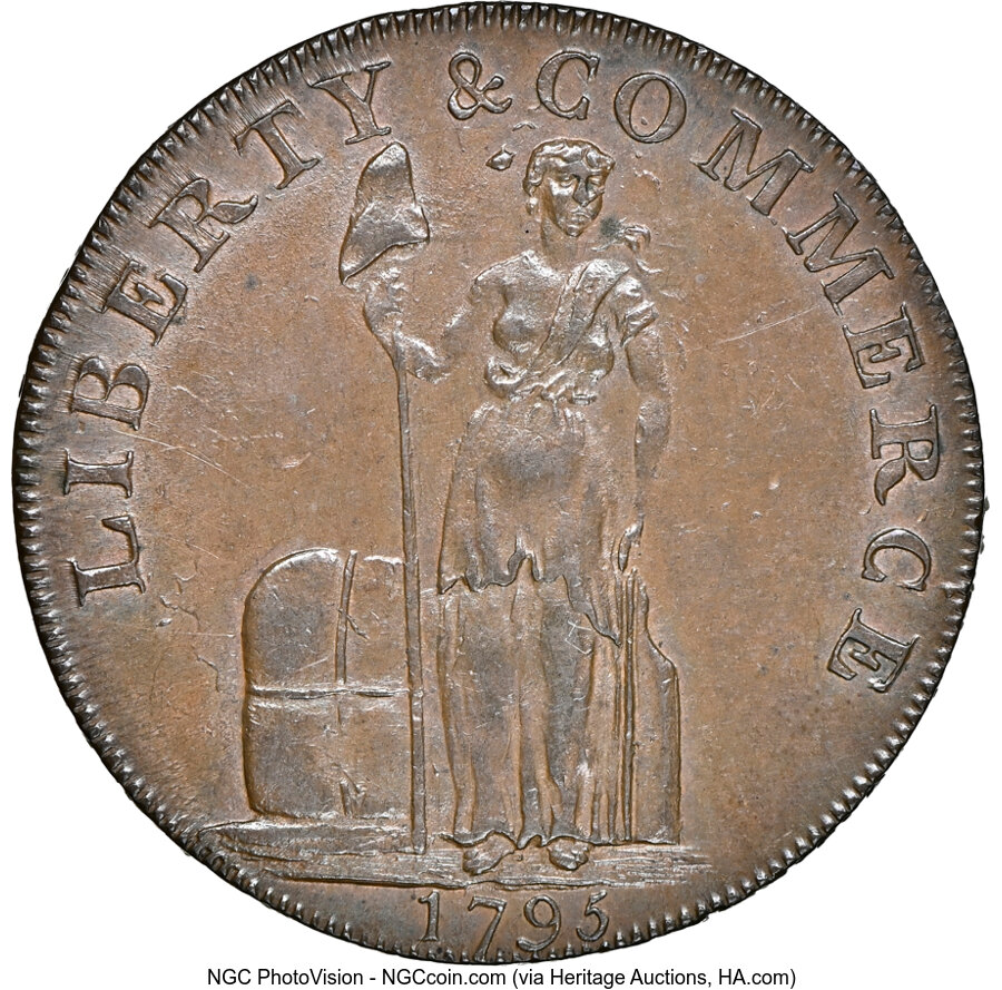 1795 1C Talbot, Allum, & Lee Cent, Lettered Edge, Fuld-1, W-8620, R.1, MS62 Brown NGC. Ex: Long Island Collection. NGC Censu...