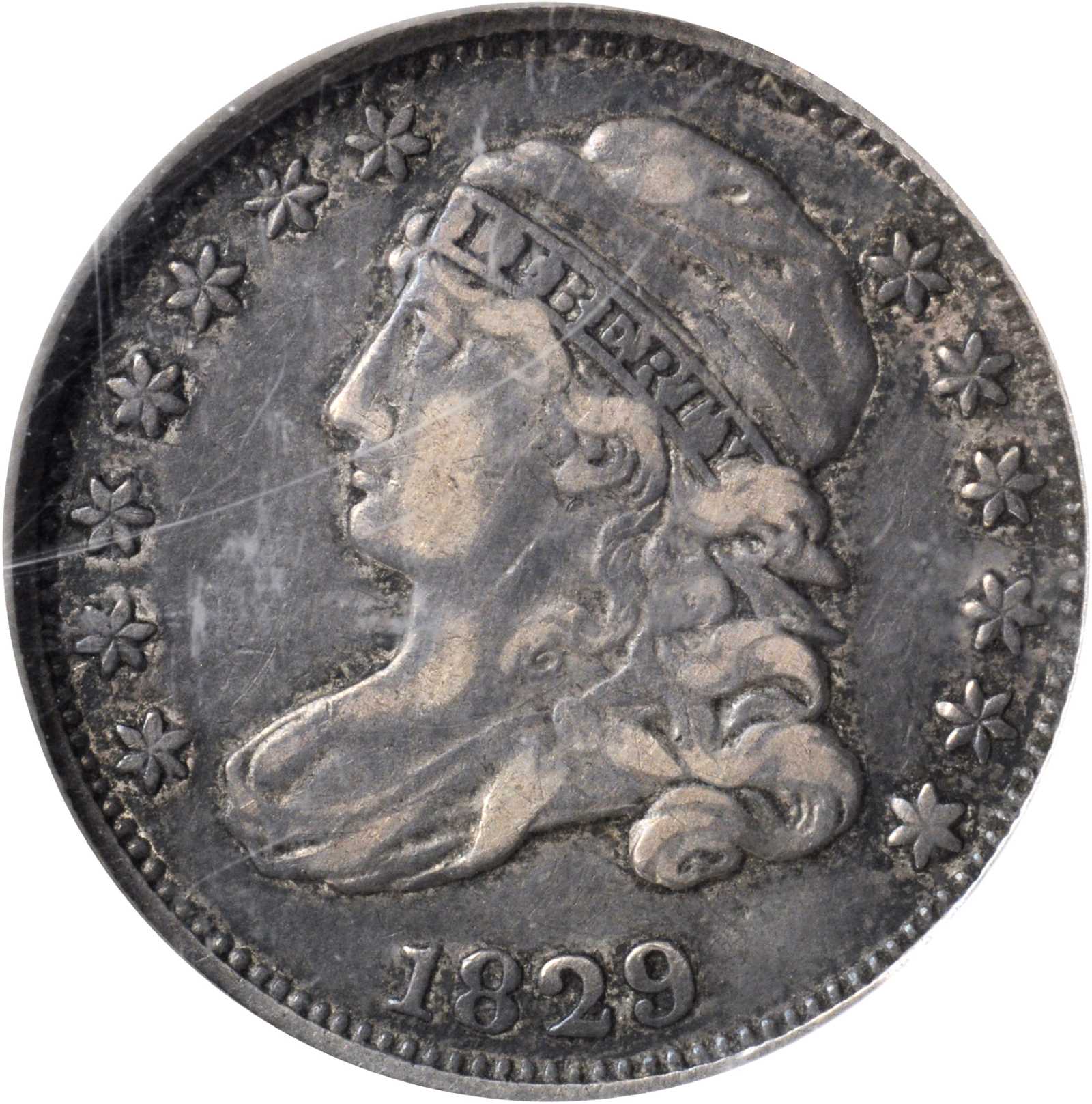 1829 Capped Bust Dime. JR-4. Rarity-2. Small 10C. VF-35 (NGC).