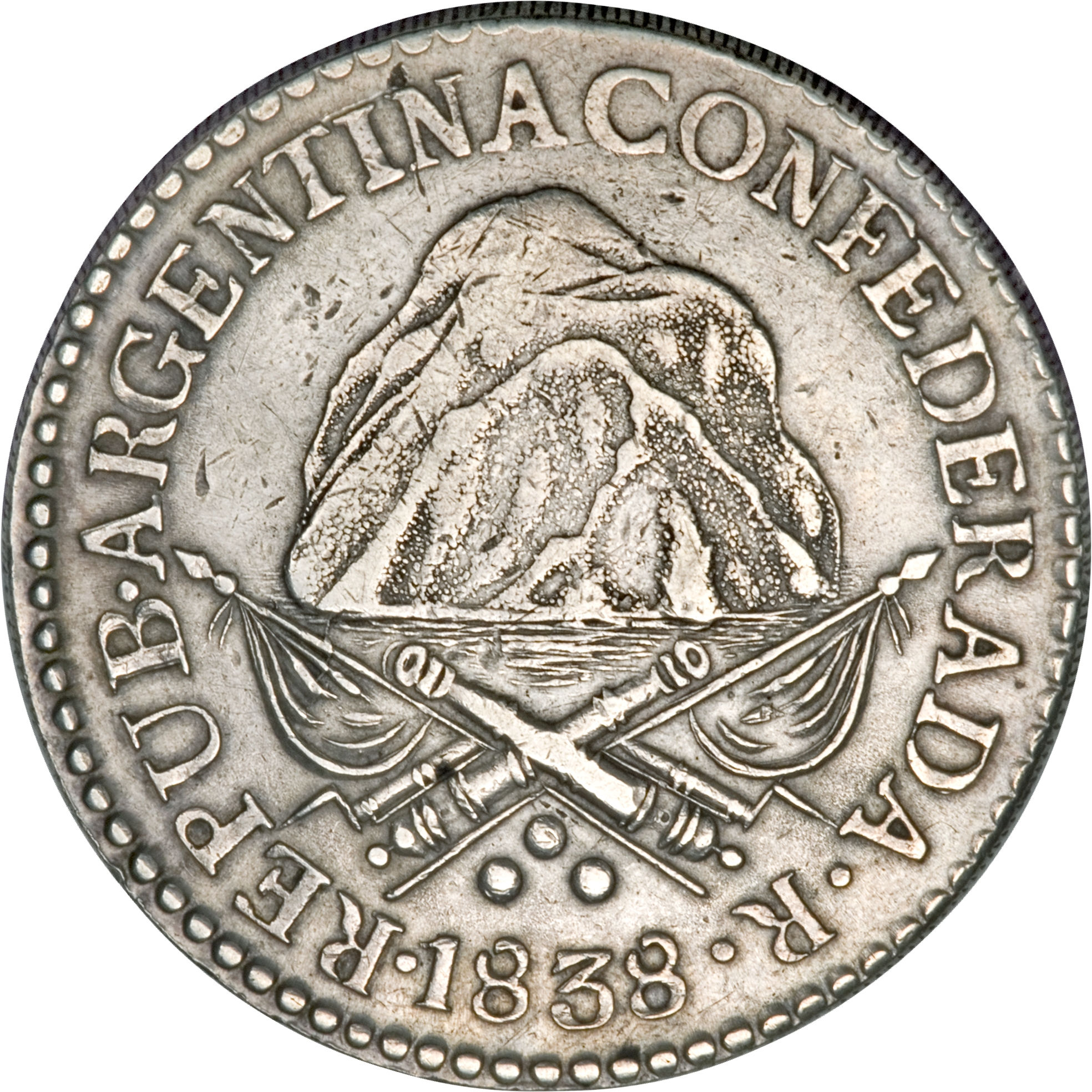 1838 8 Re coin alignment MS