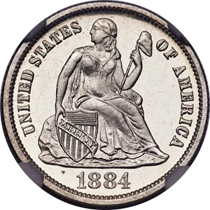 image for: 1884 10C PR67 Ultra Cameo NGC. F-101, R.3....